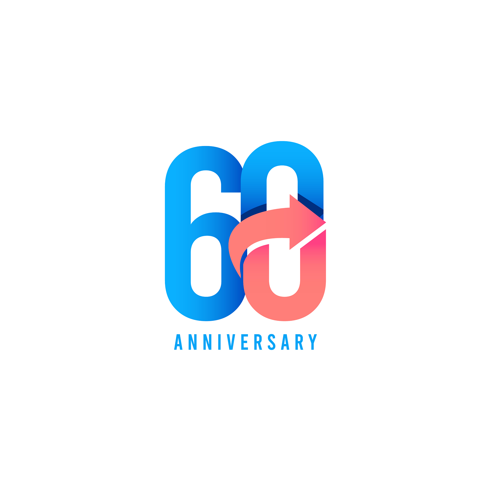 60 year anniversary logo template design