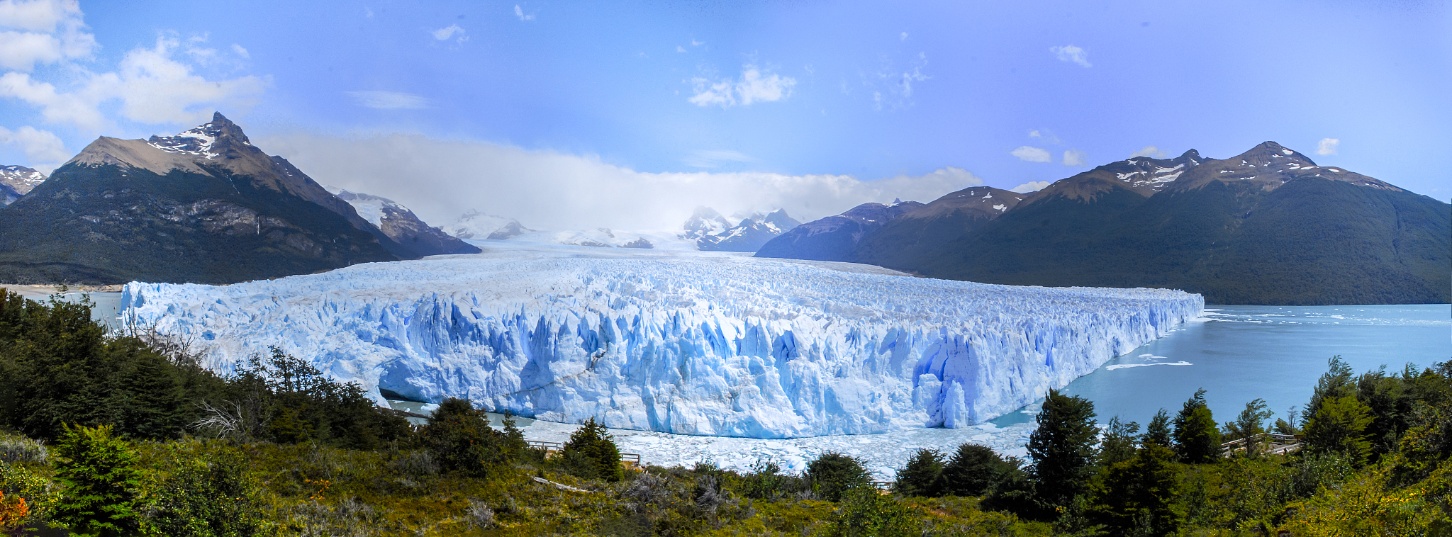 a front panoramic view of the perito moreno glacier