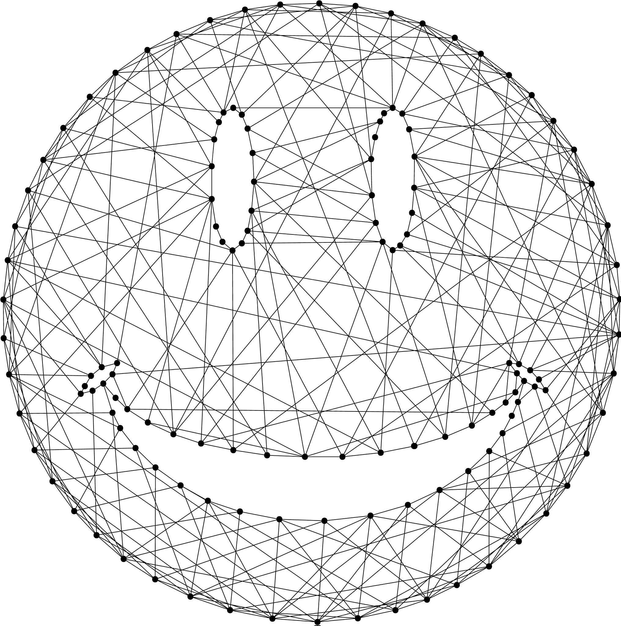 smiley face from abstract futuristic polygonal