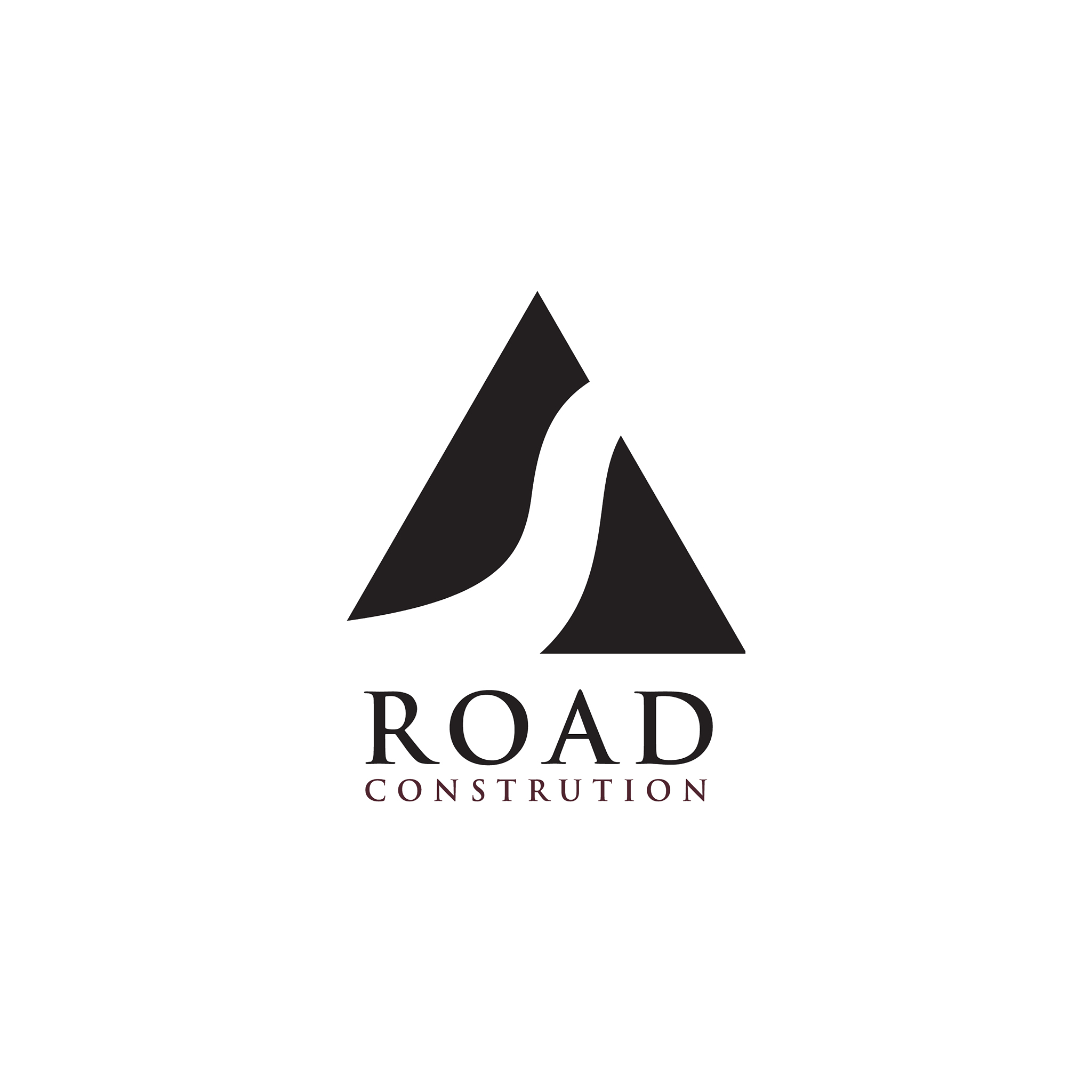 road construction company logo design template
