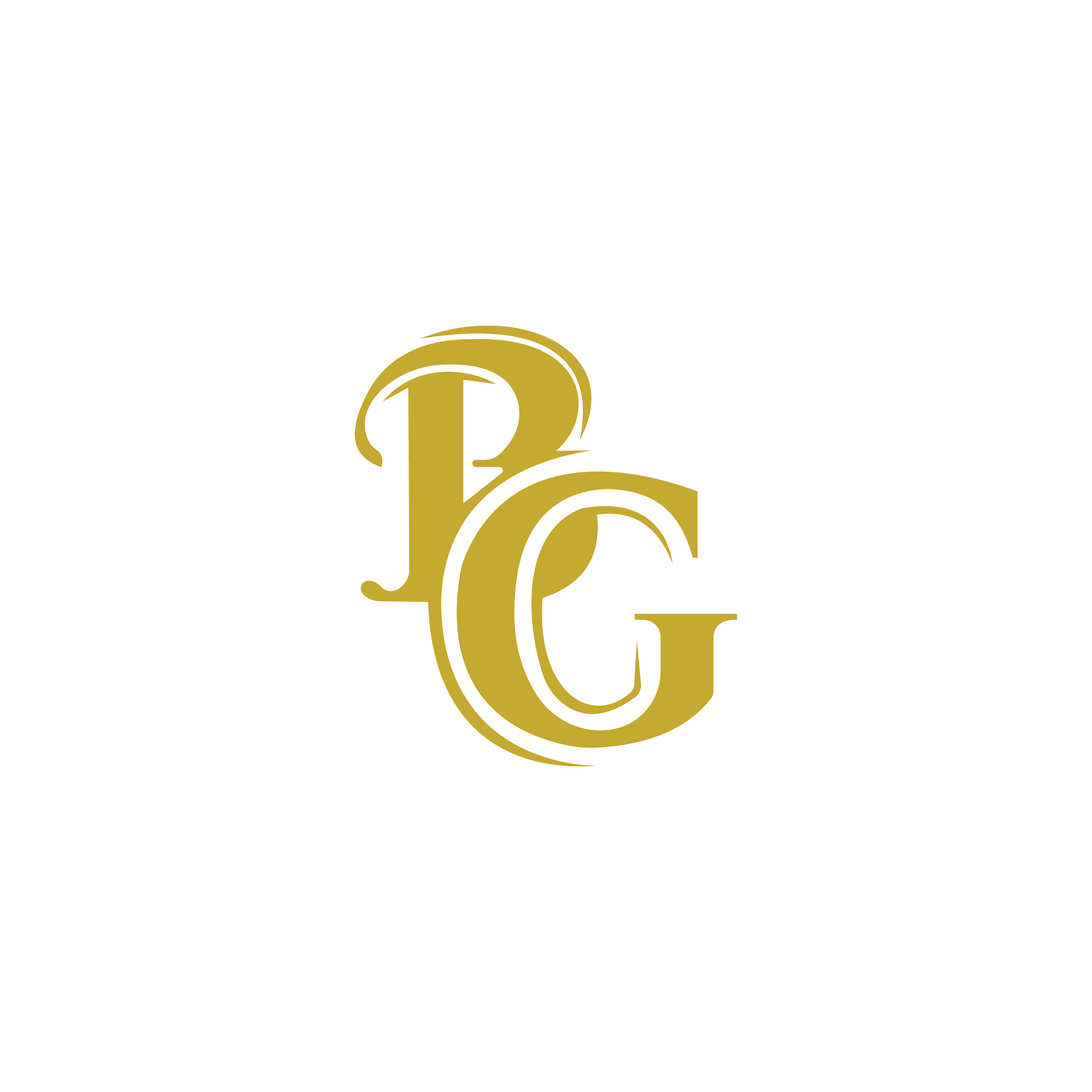 initial letter bg or gb logo design template