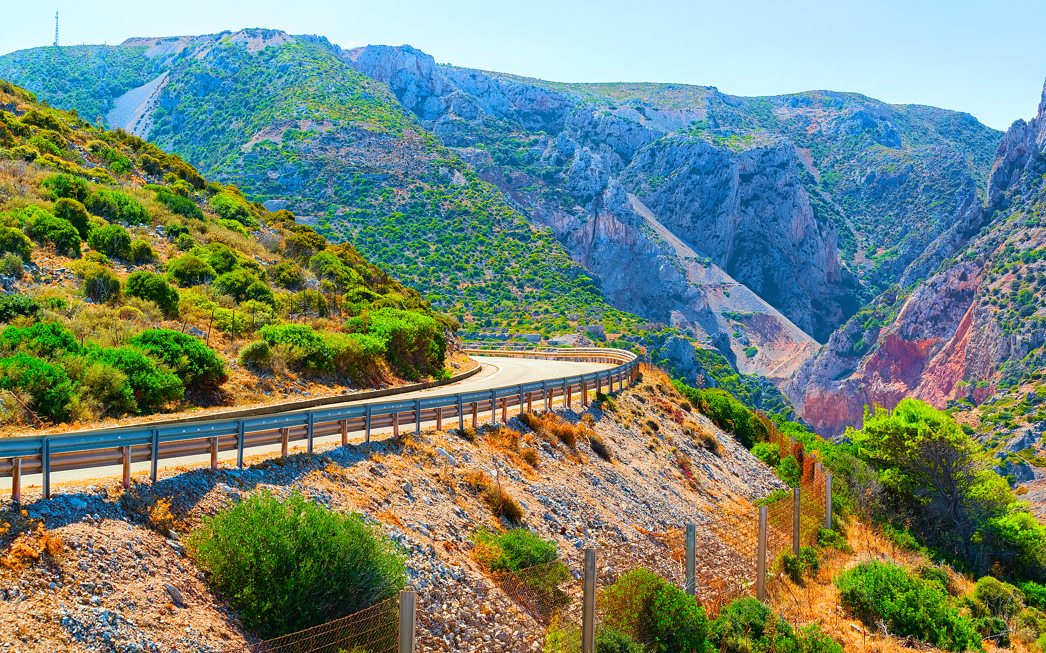 road at buggerru in carbonia iglesias sardinia