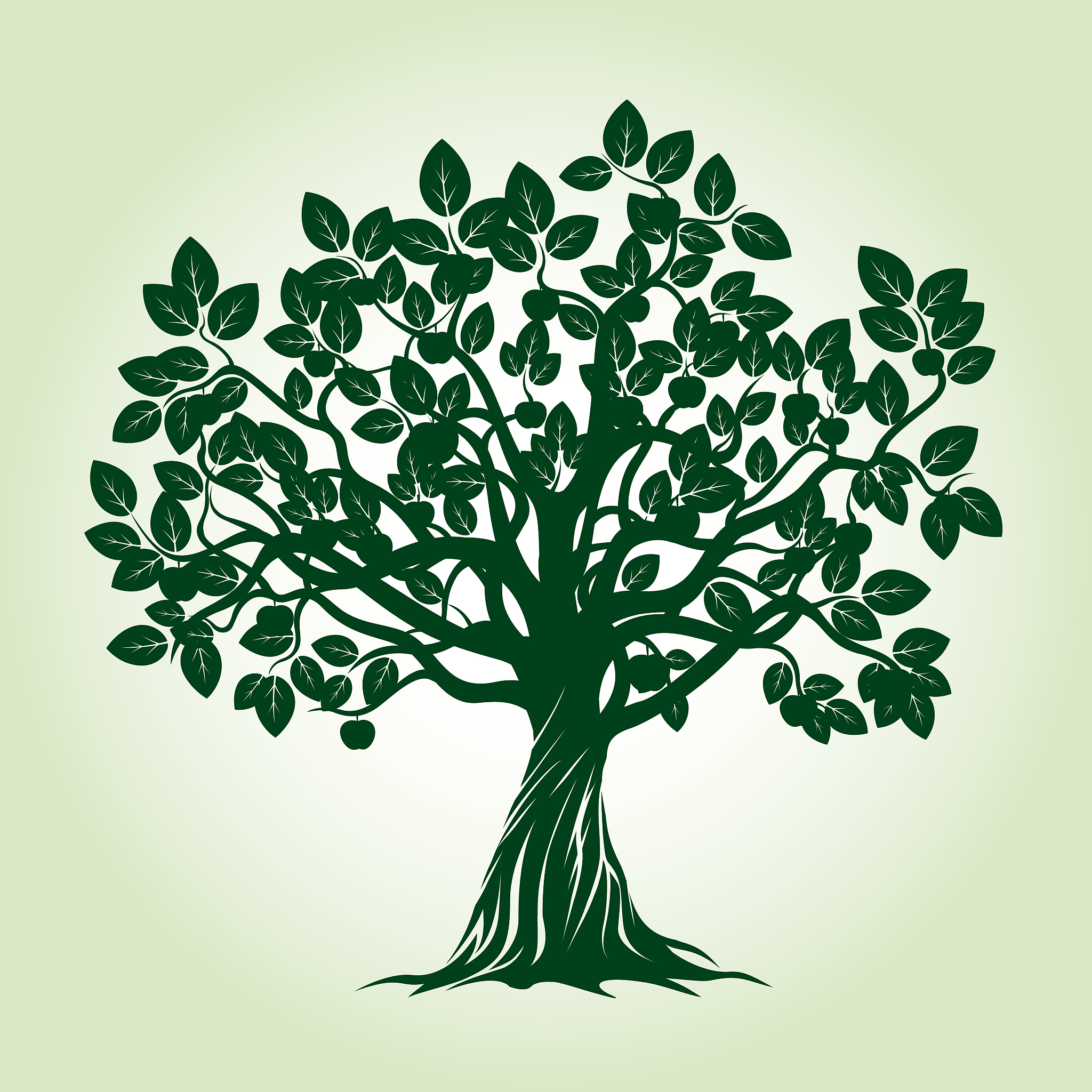 green apple tree. vector illustration.