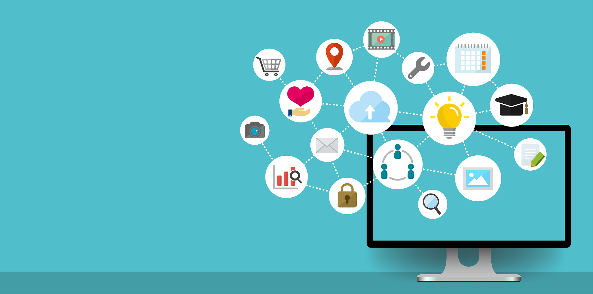 flat web banner illustration for business , technology, internet