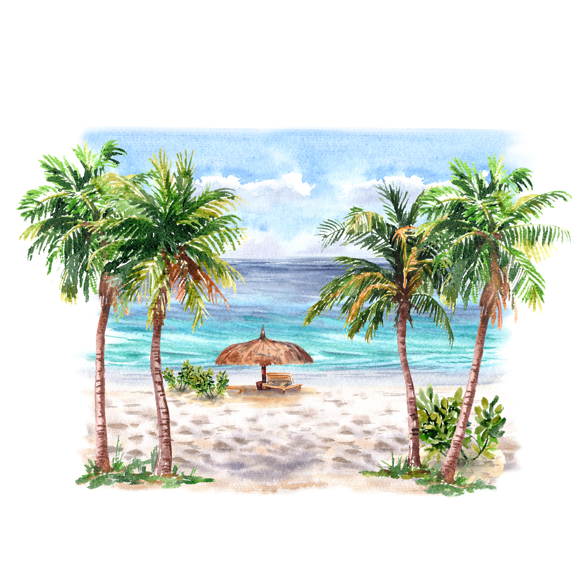 海浪画作：展现力量与魅力的沙滩风景