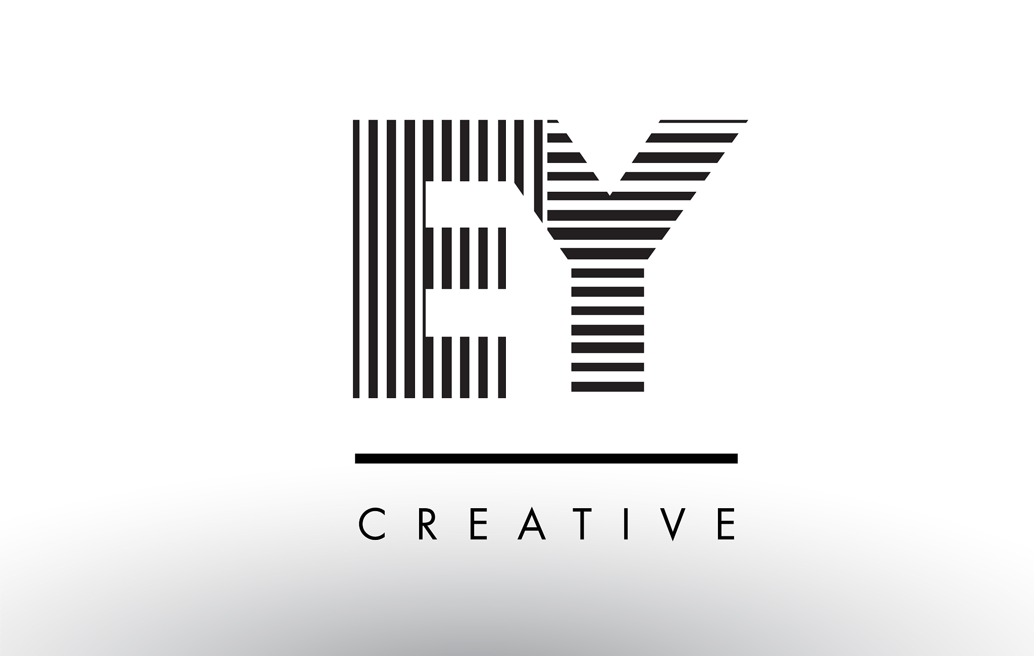 ey e y black and white lines letter logo design