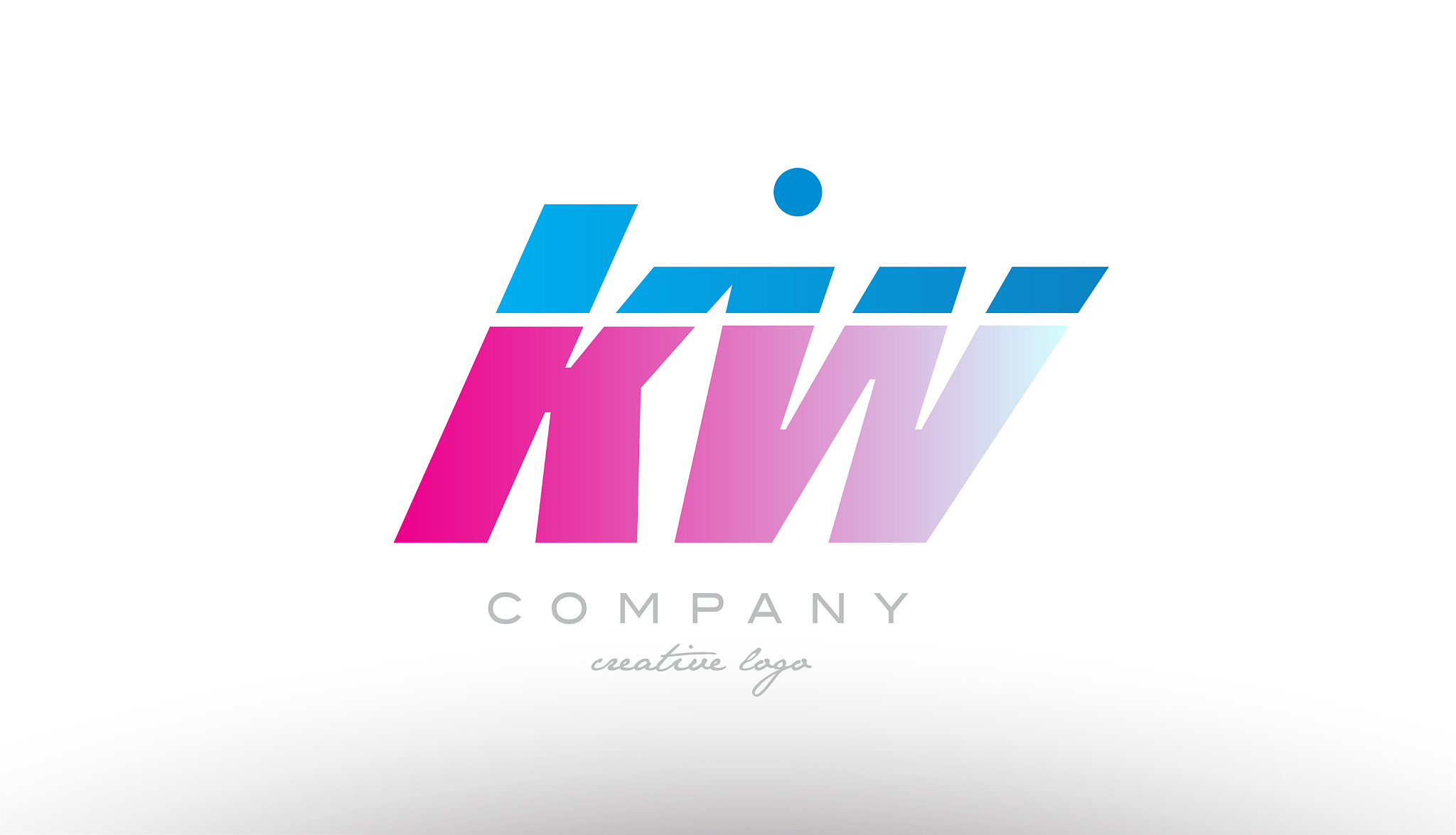 kw k w alphabet letter combination pink blue bold