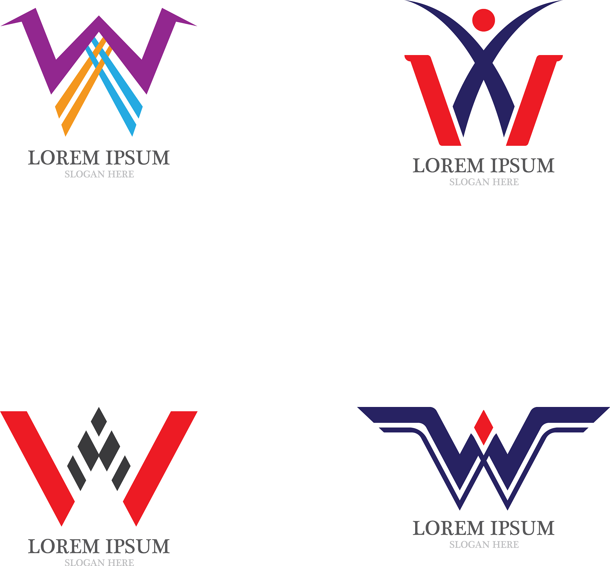 w letter logo template
