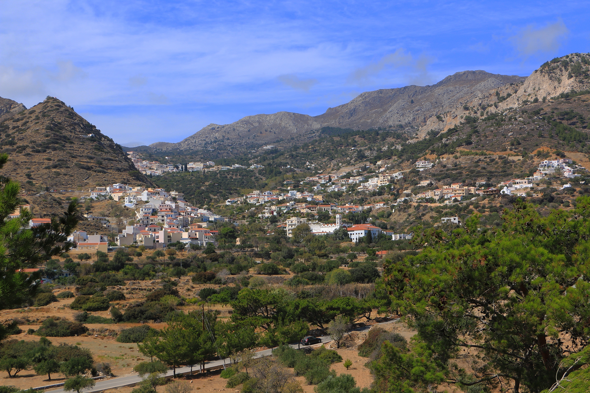 the villages aperi, volada and othos on karpathos in greece,euro