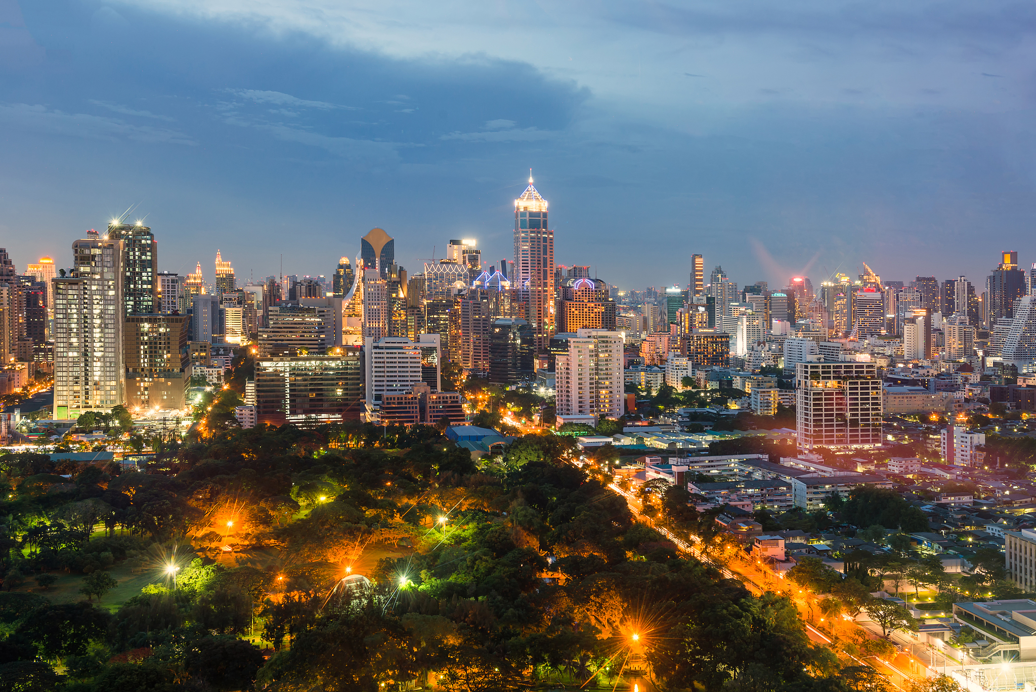 skyline cityscape on top bangkok