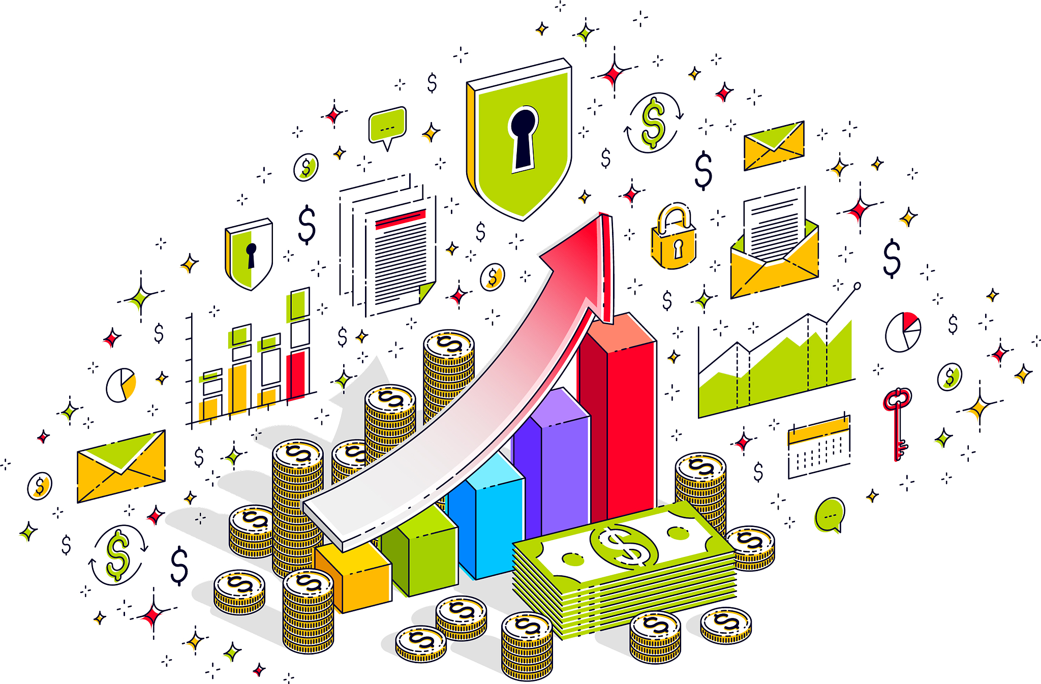 success and income increase concept growth chart
