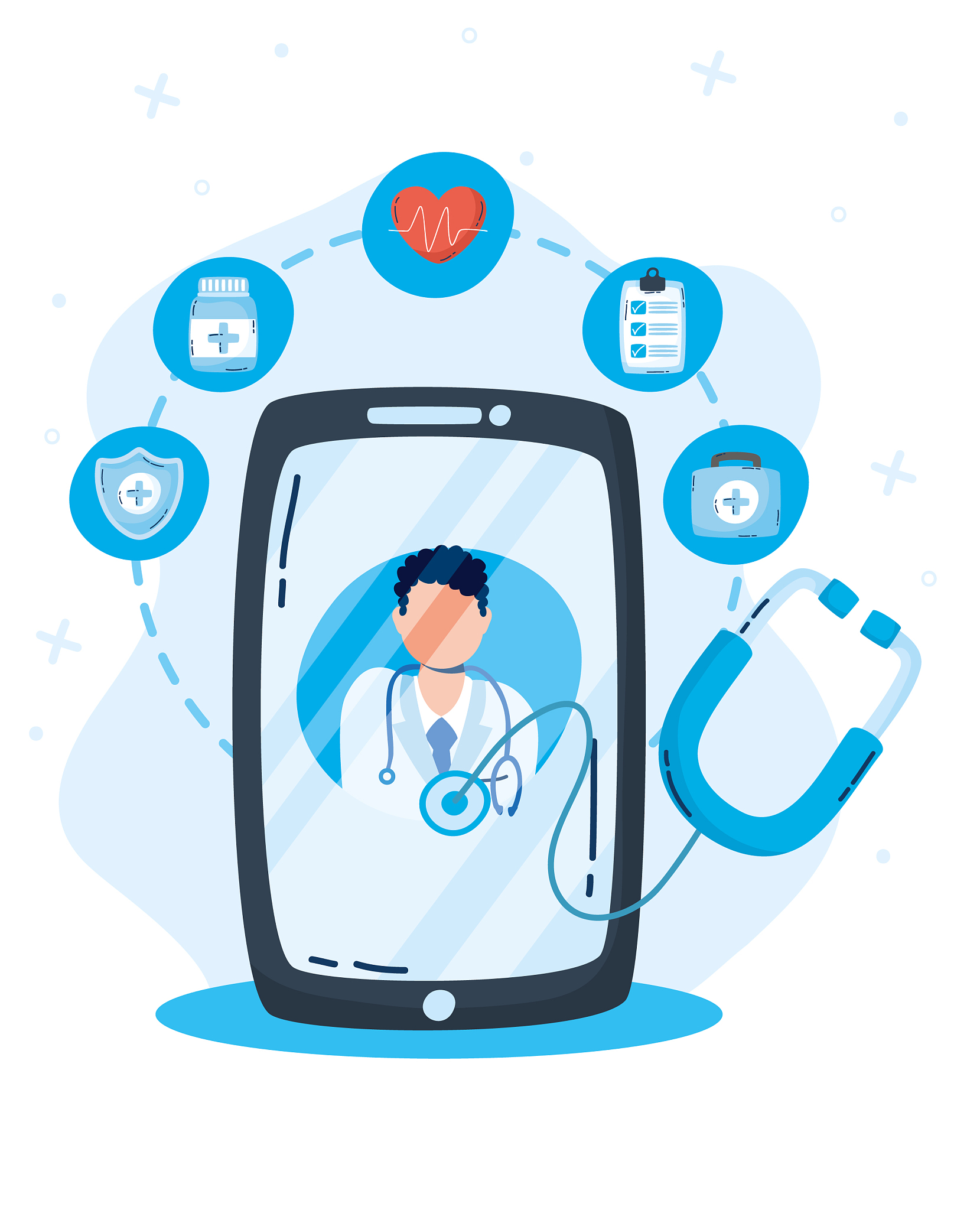 health online technology with smartphone