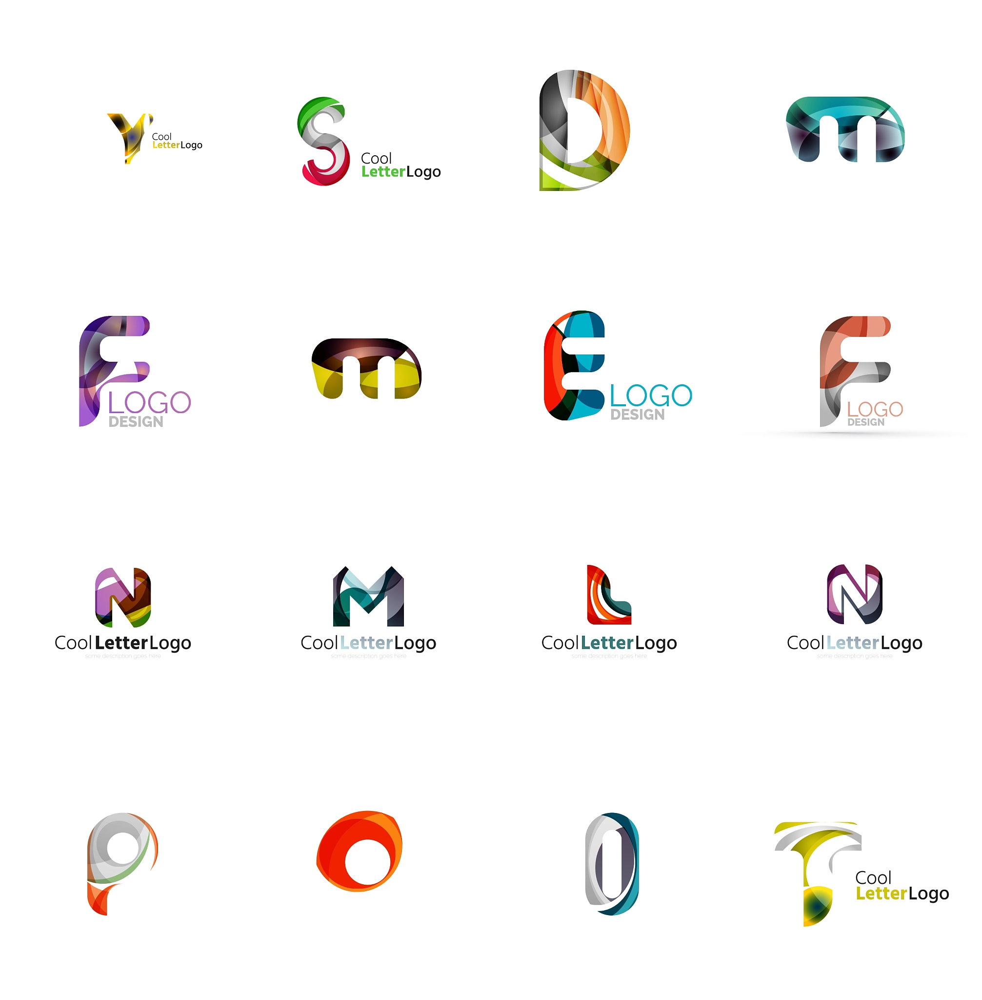 set of universal company logo ideas business icon