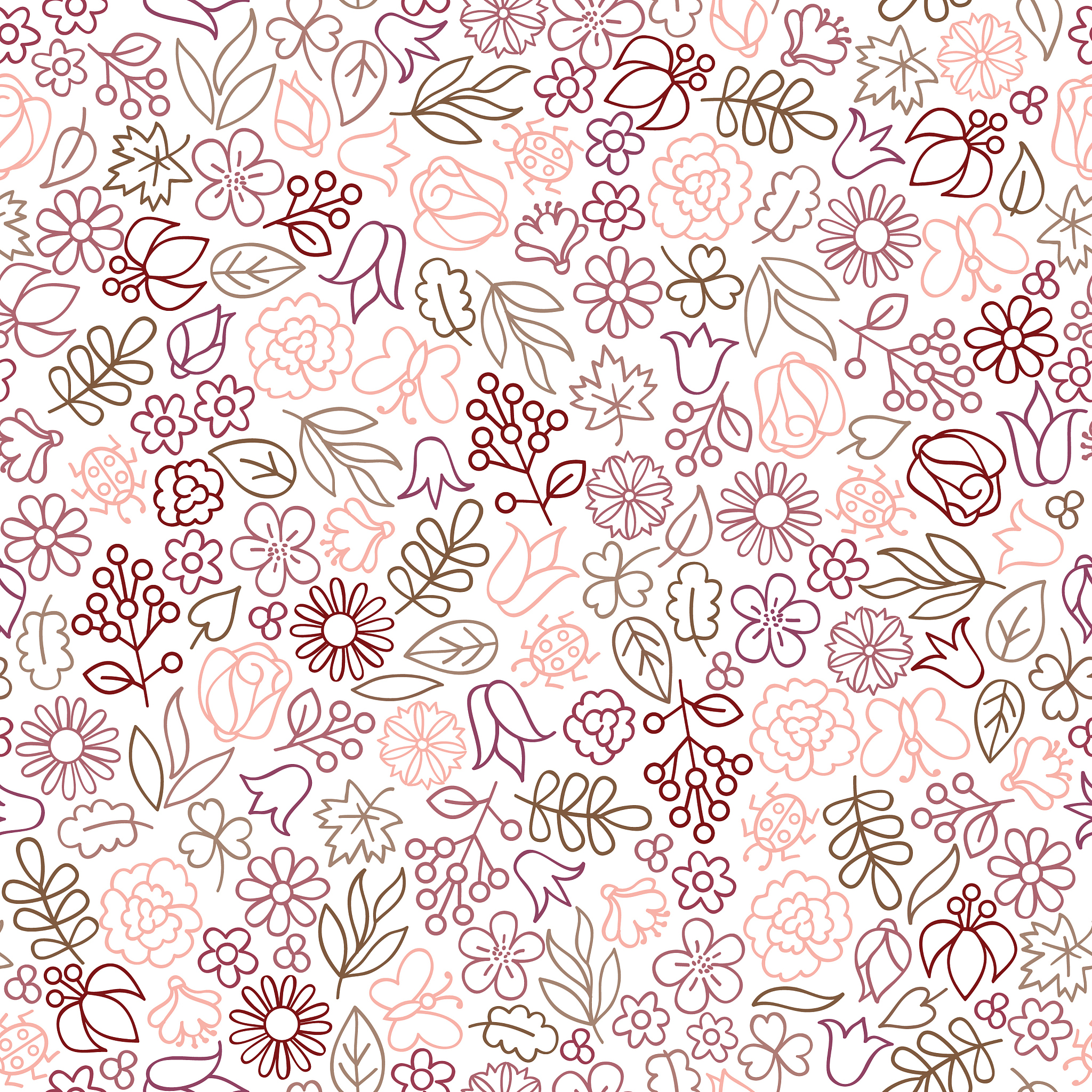 flower icon seamless pattern. floral leaves and flowers white te