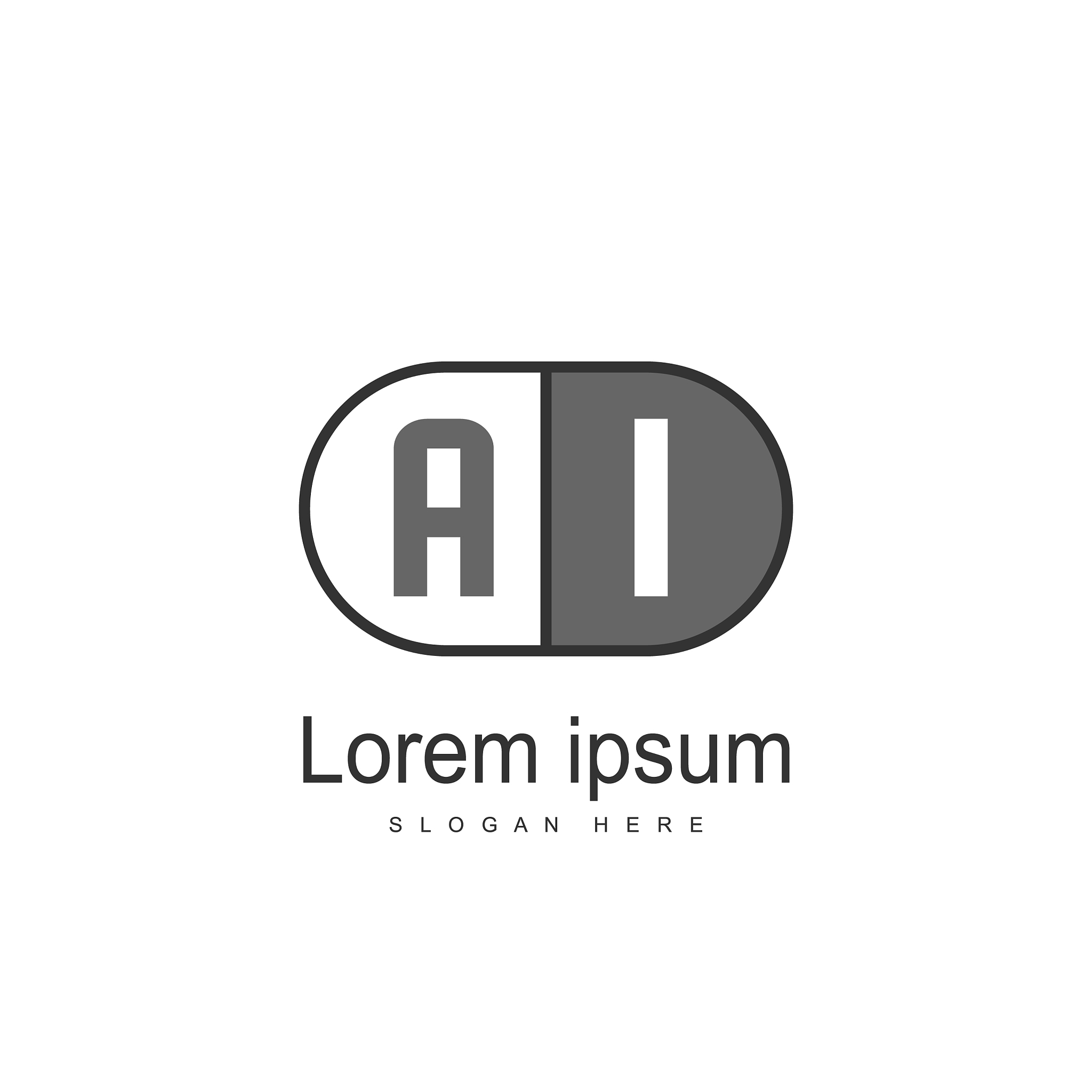 initial letter ai logo template design