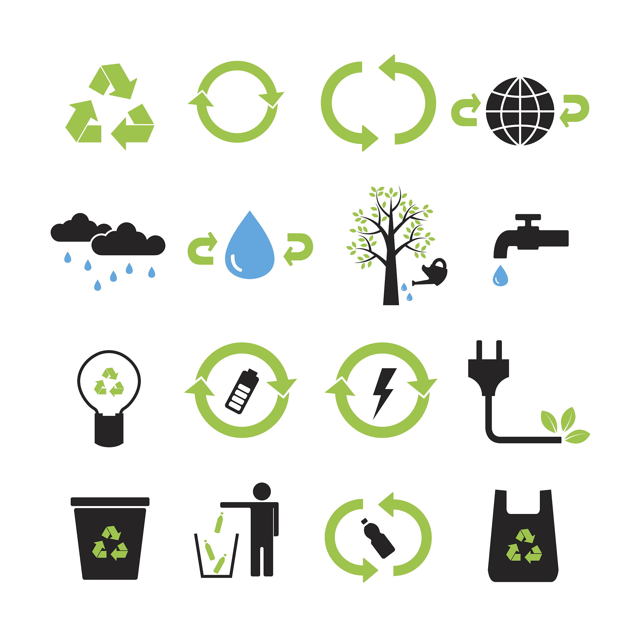 save the earth, reduce vector set