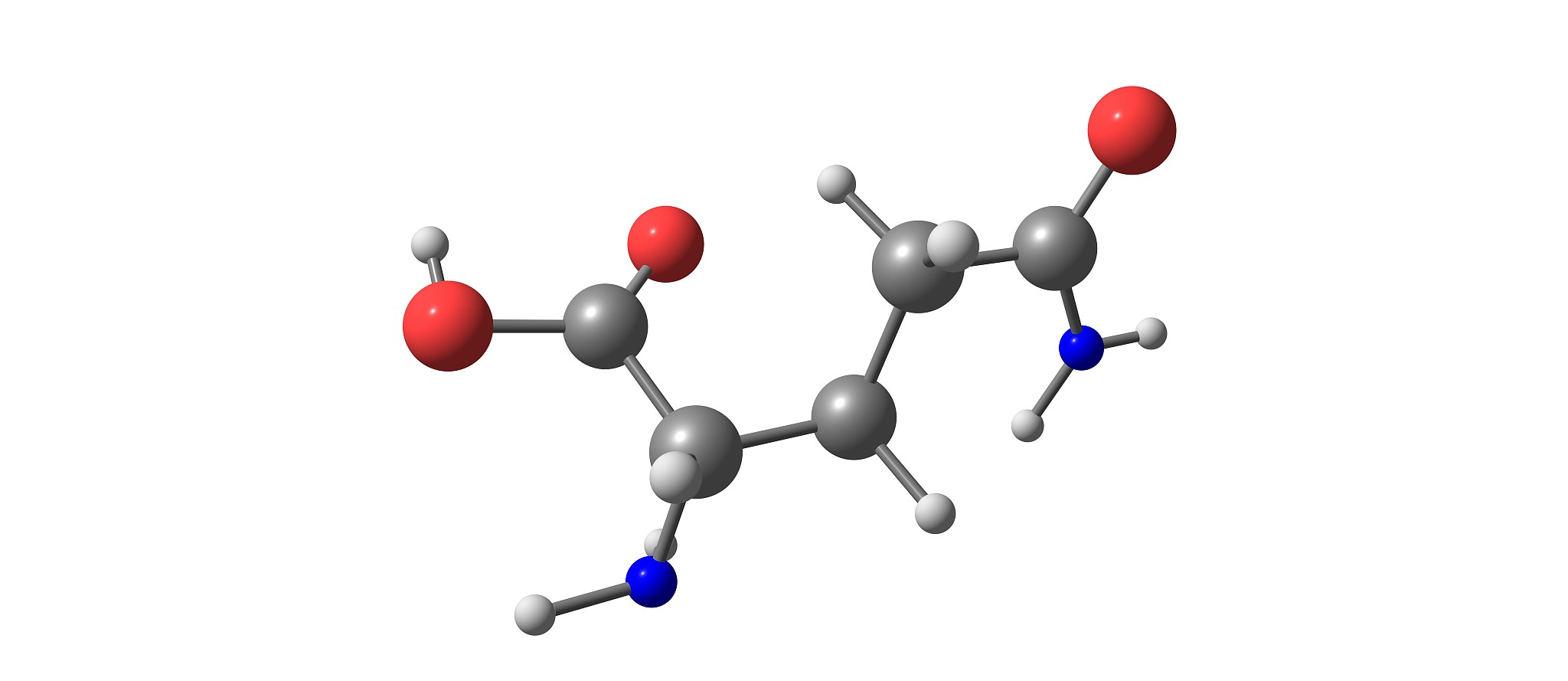 glutamine molecular structure isolated on white