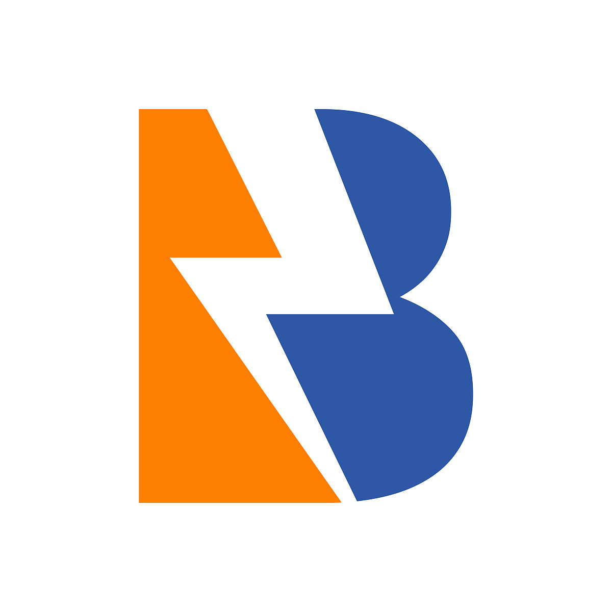 电源标志b字母和闪电能源技术.电源b字母标志设计与闪电雷螺栓模板
