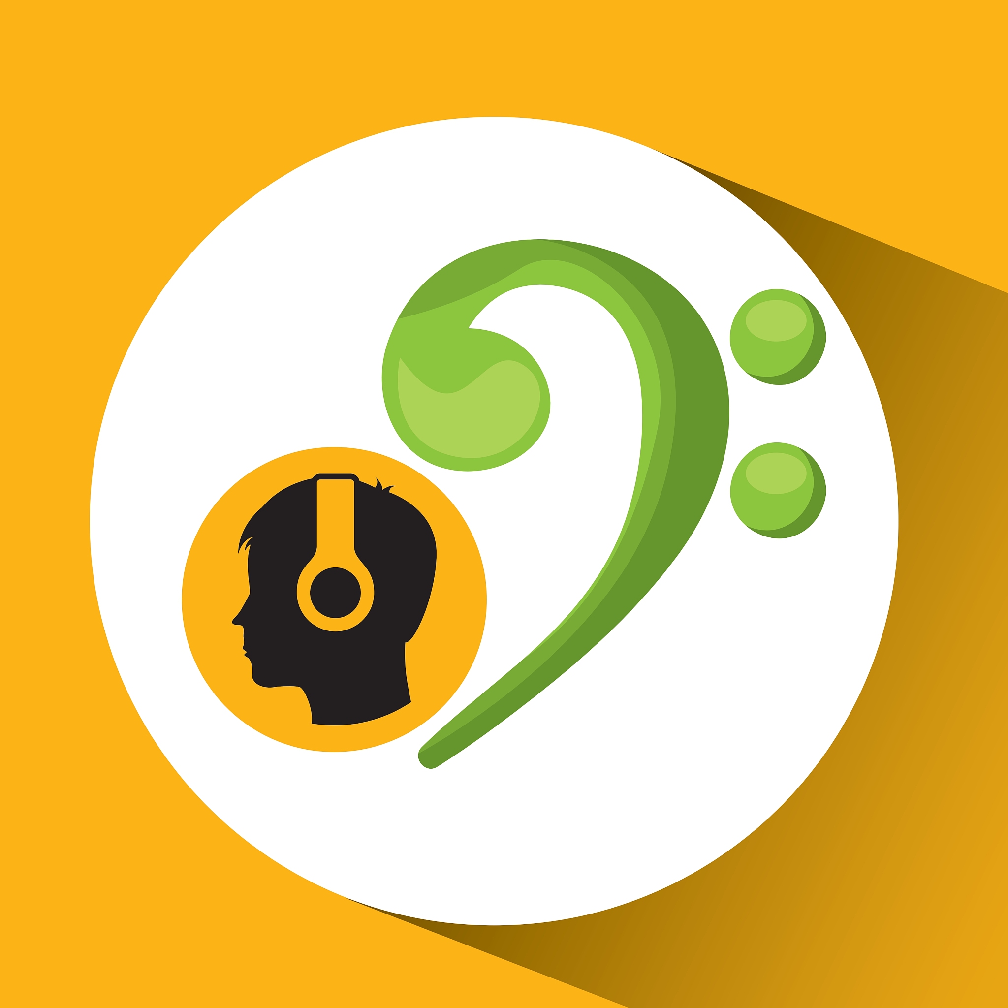 head silhouette listening music symbol