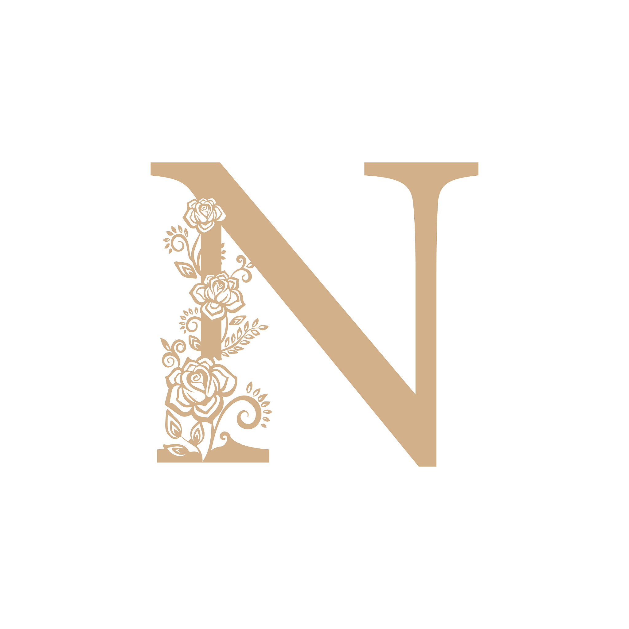 flower initial letter luxury beauty flourishes