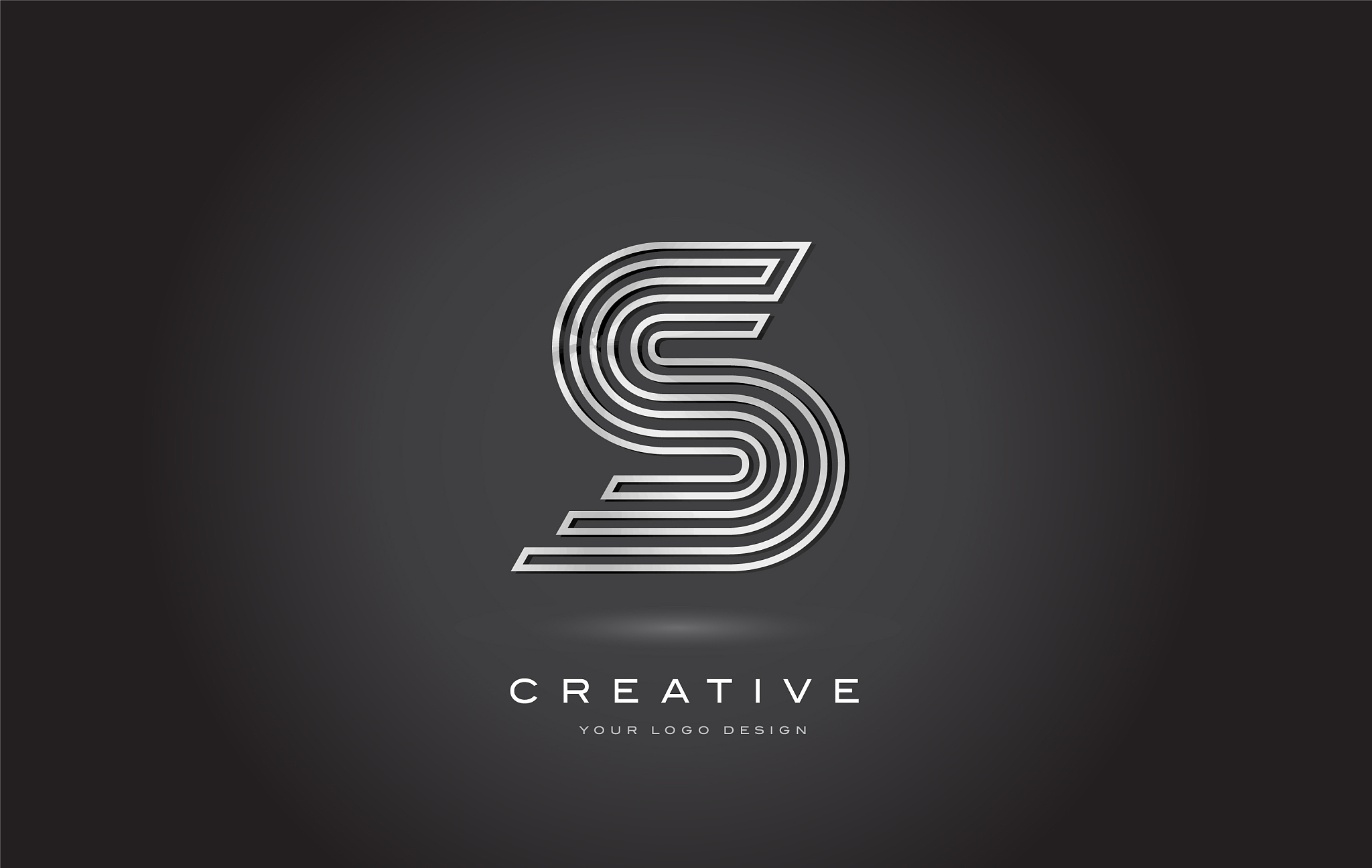 s silver steel letter monogram logo design