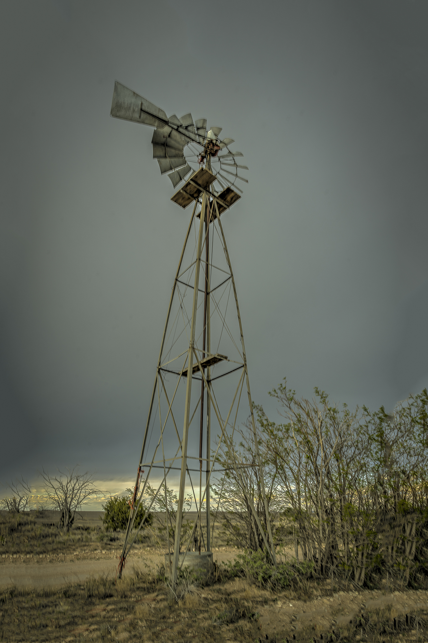 old wind mills and storms