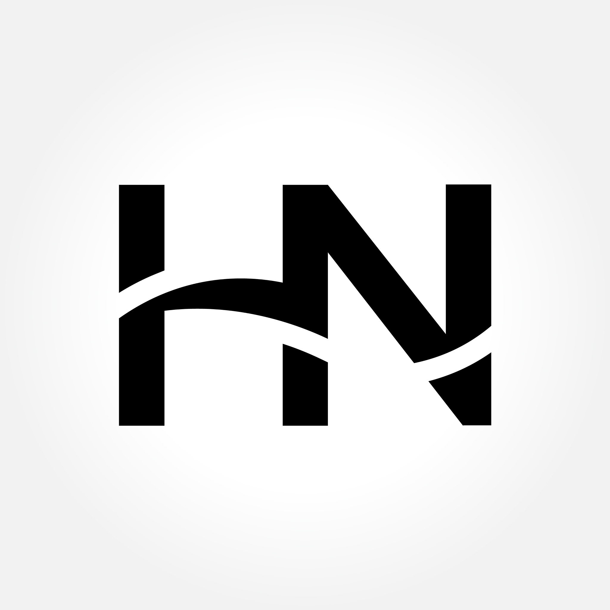 letter hn logo design linked template with black