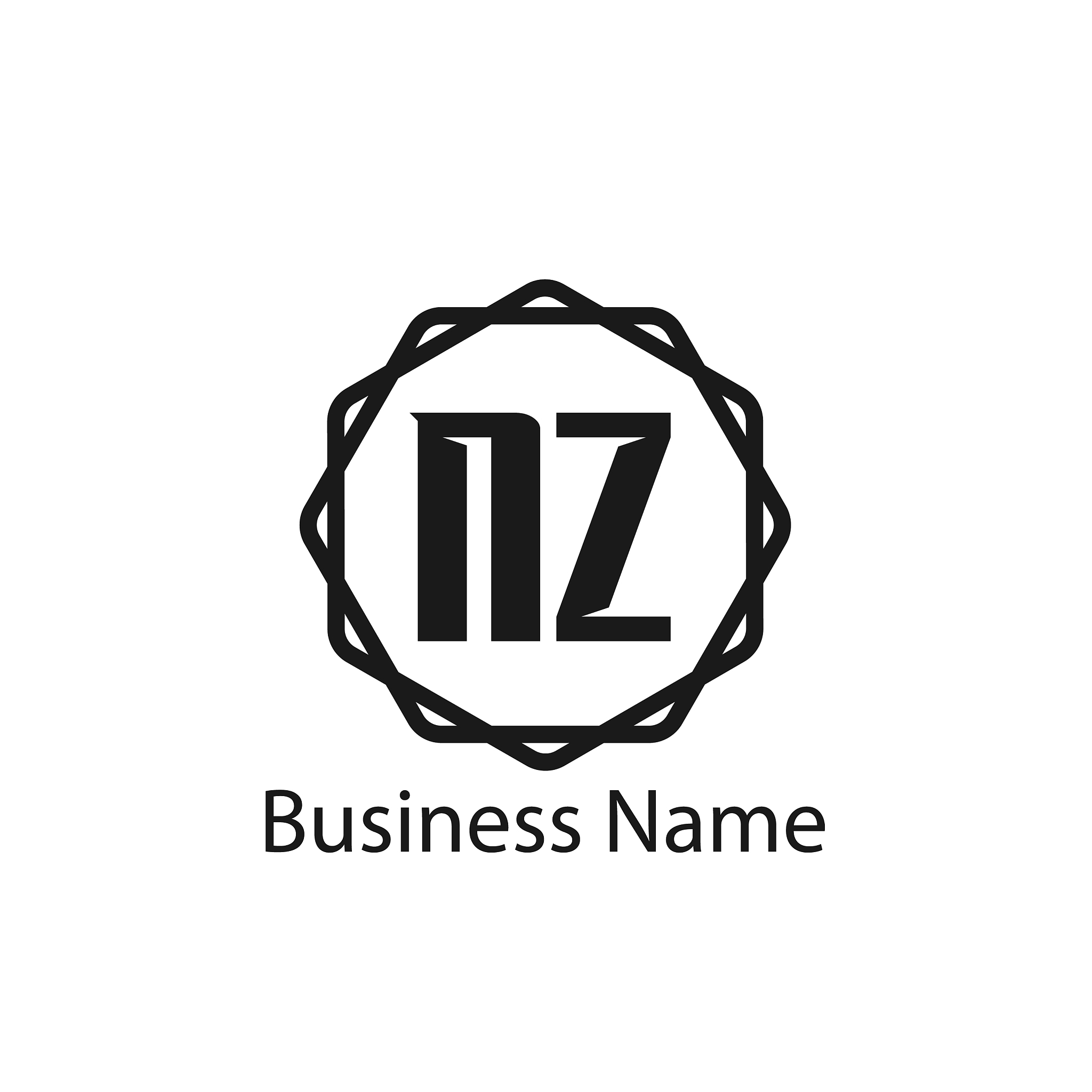 initial letter nz logo template design