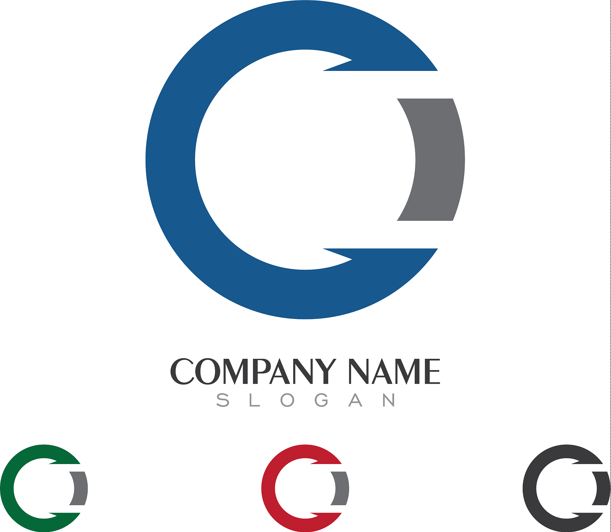 c letter logo business template