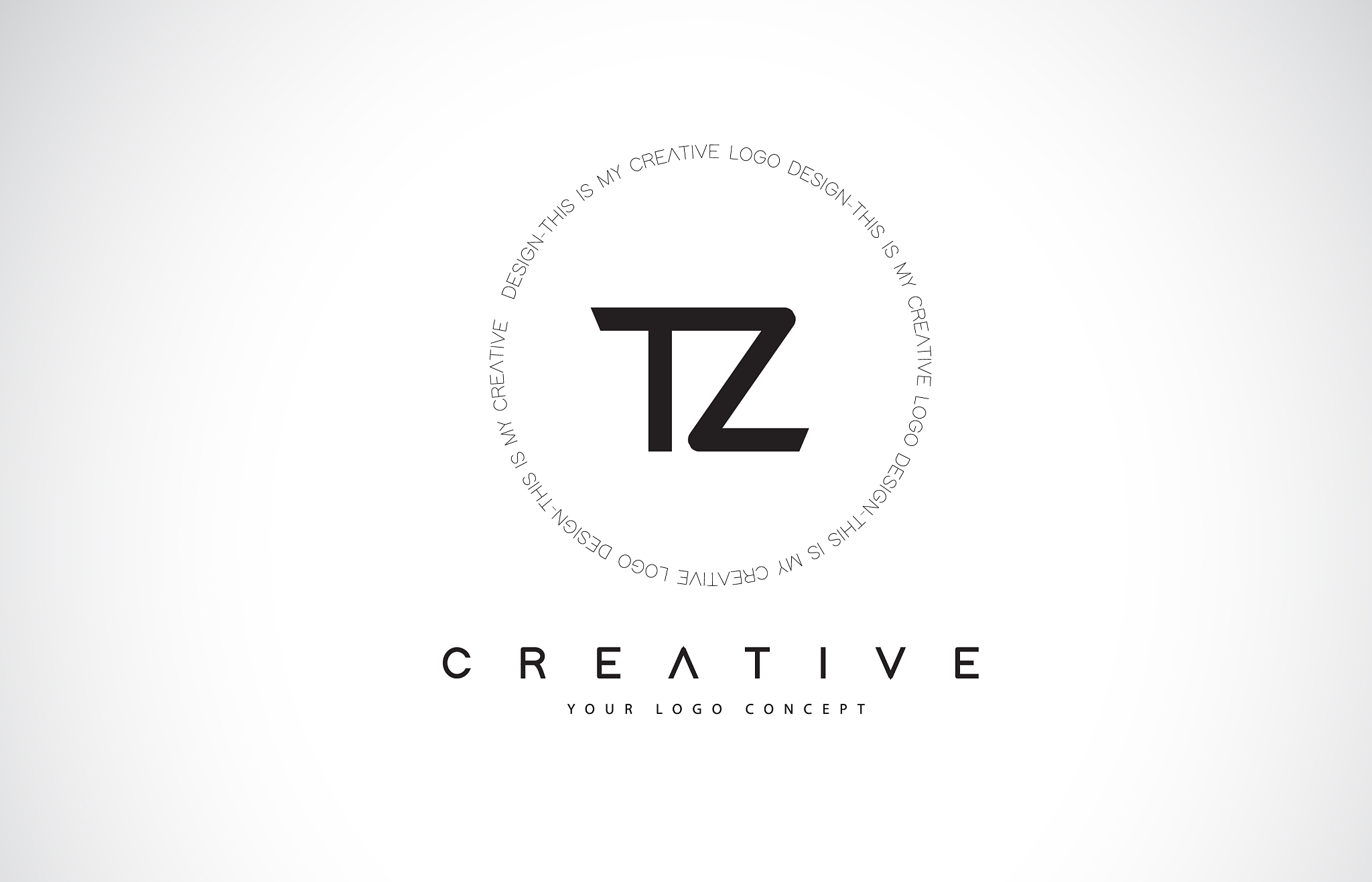 tz t z logo design with black and white creative