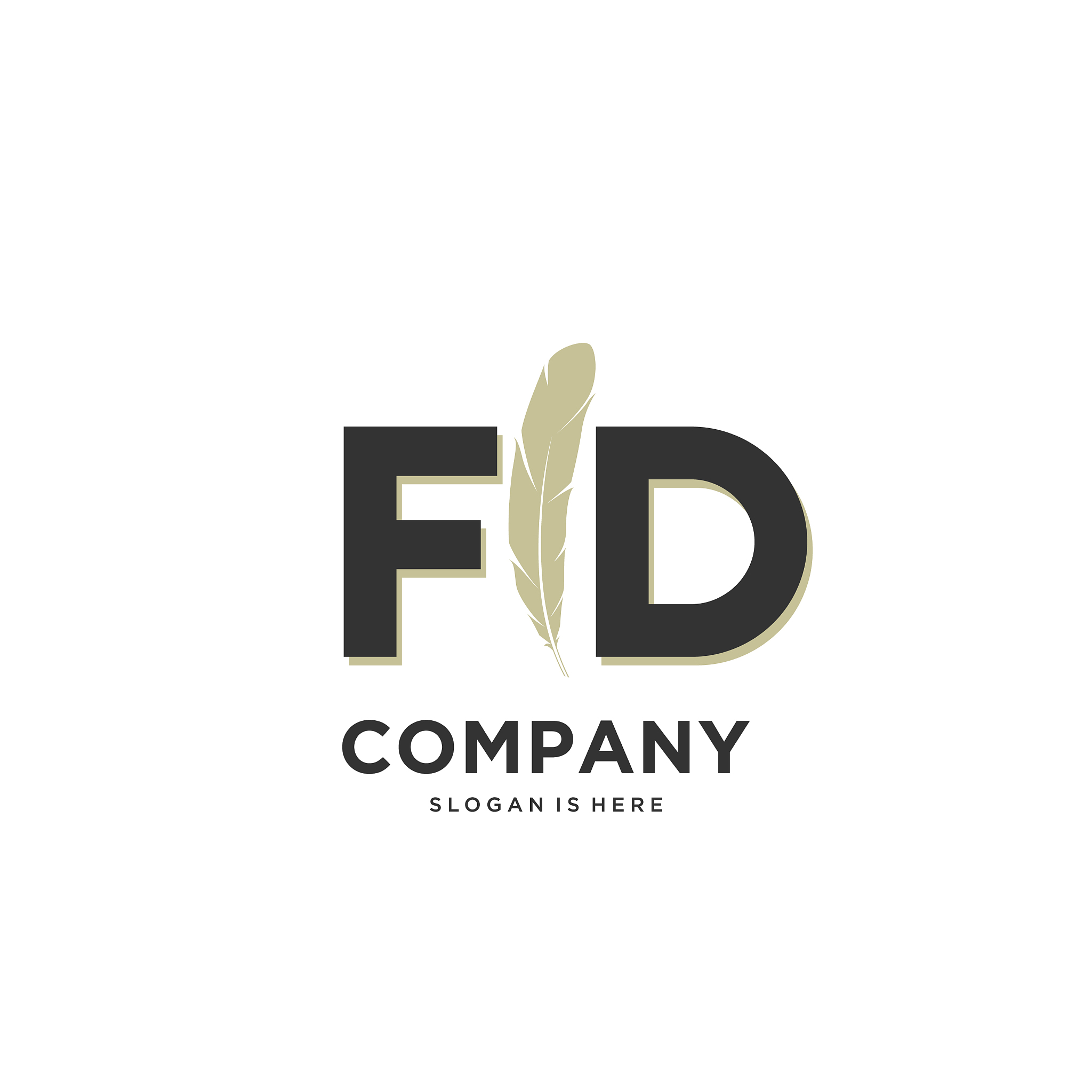 initial fd letter unique attractive creative