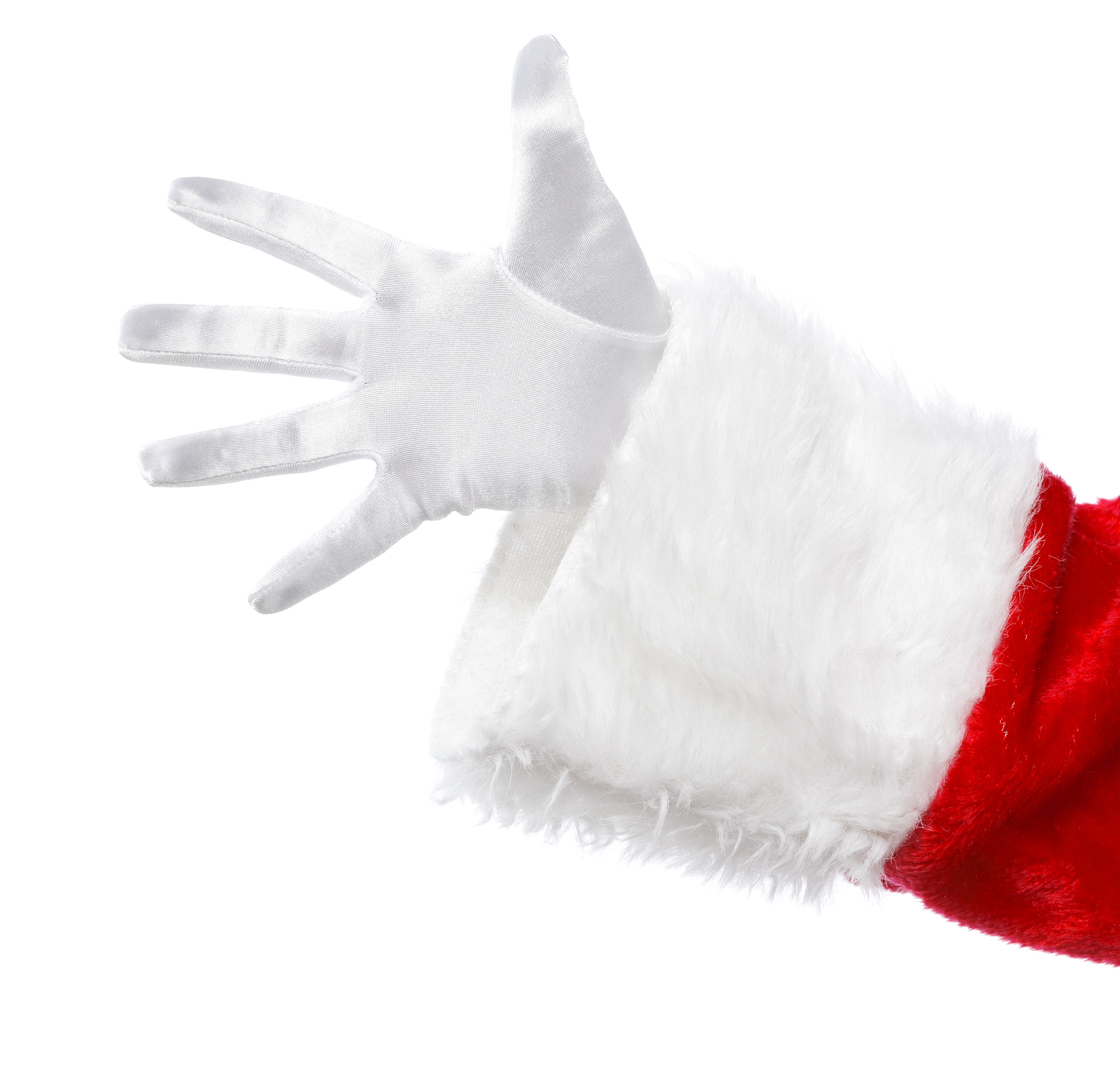 santa hand with white glove