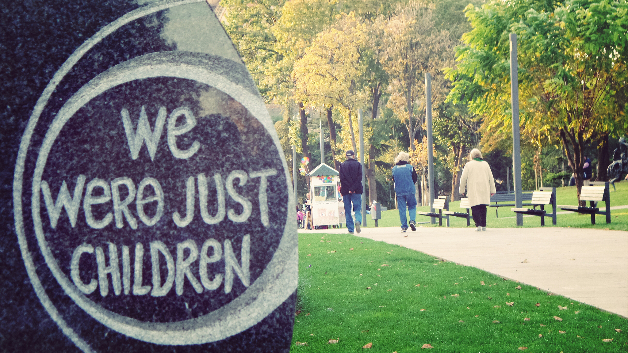 text in park