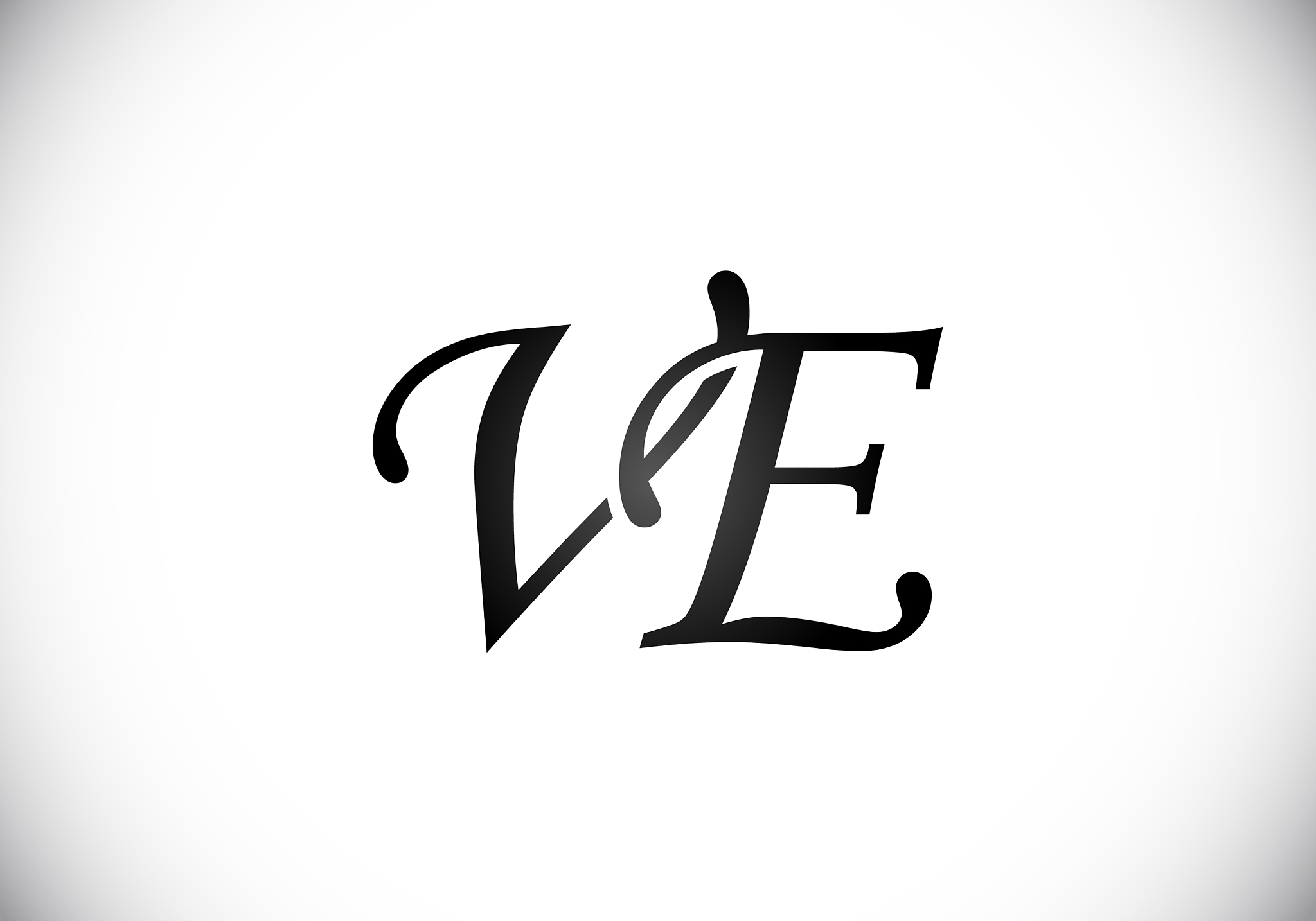 initial monogram letter v e logo design template