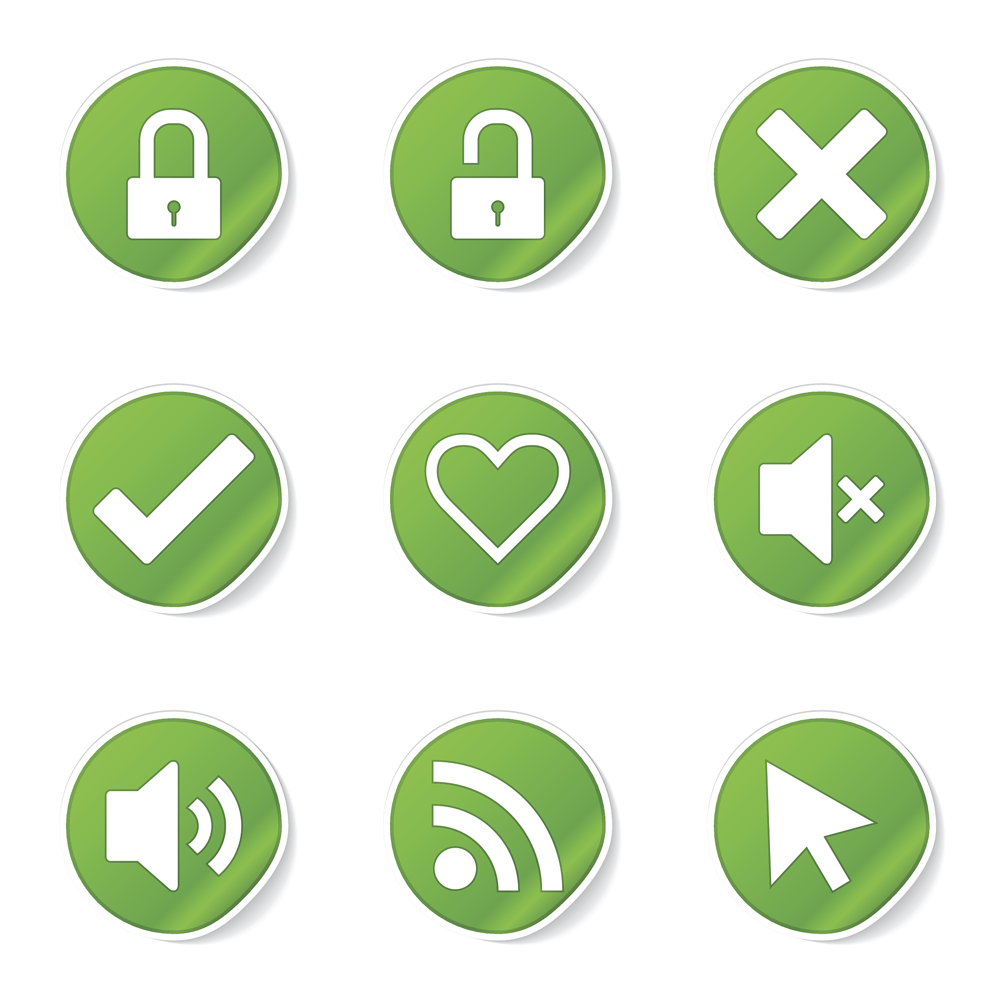 seo internet sign green vector button icon design set 4