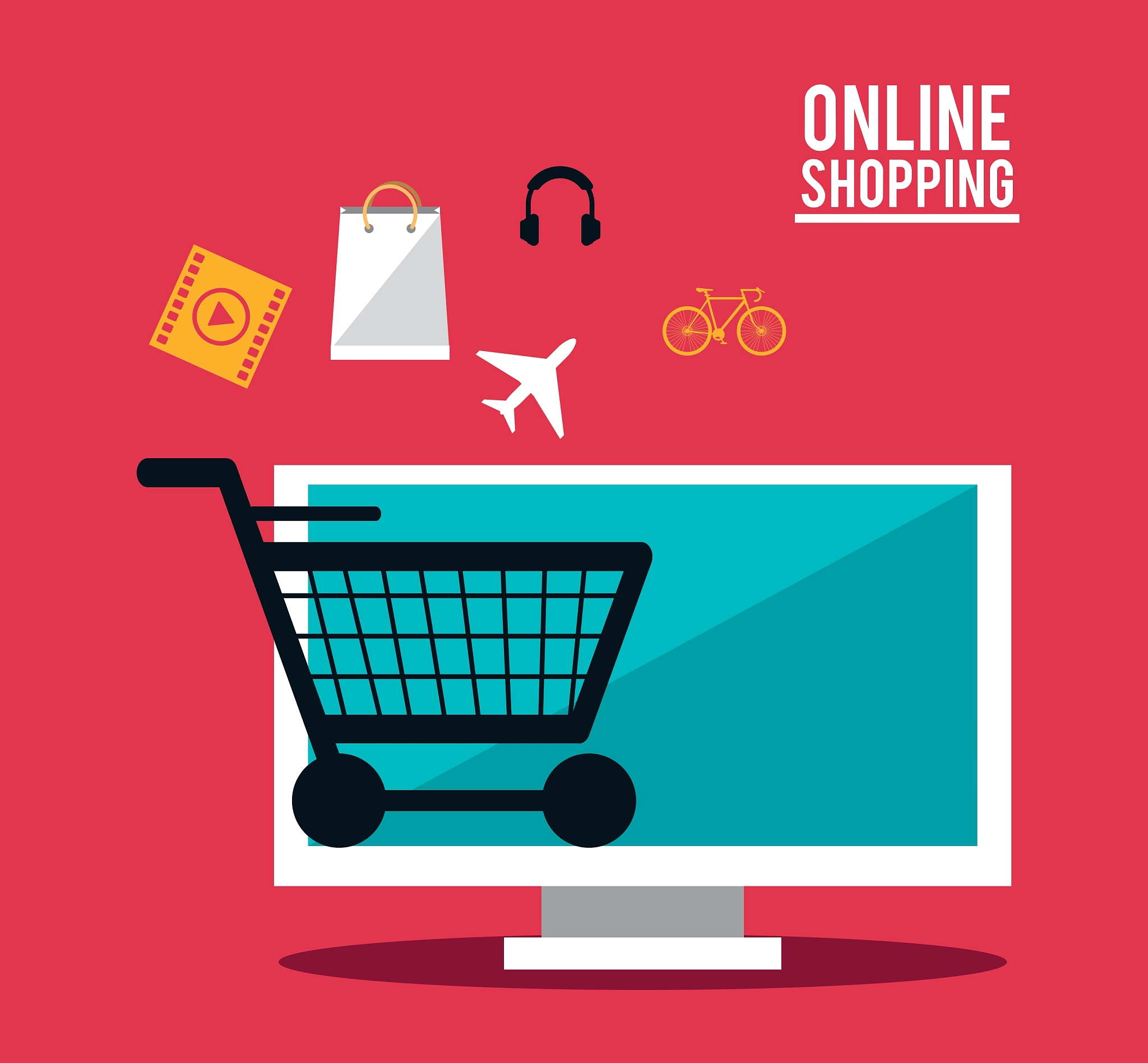 shopping online ecommerce and media design