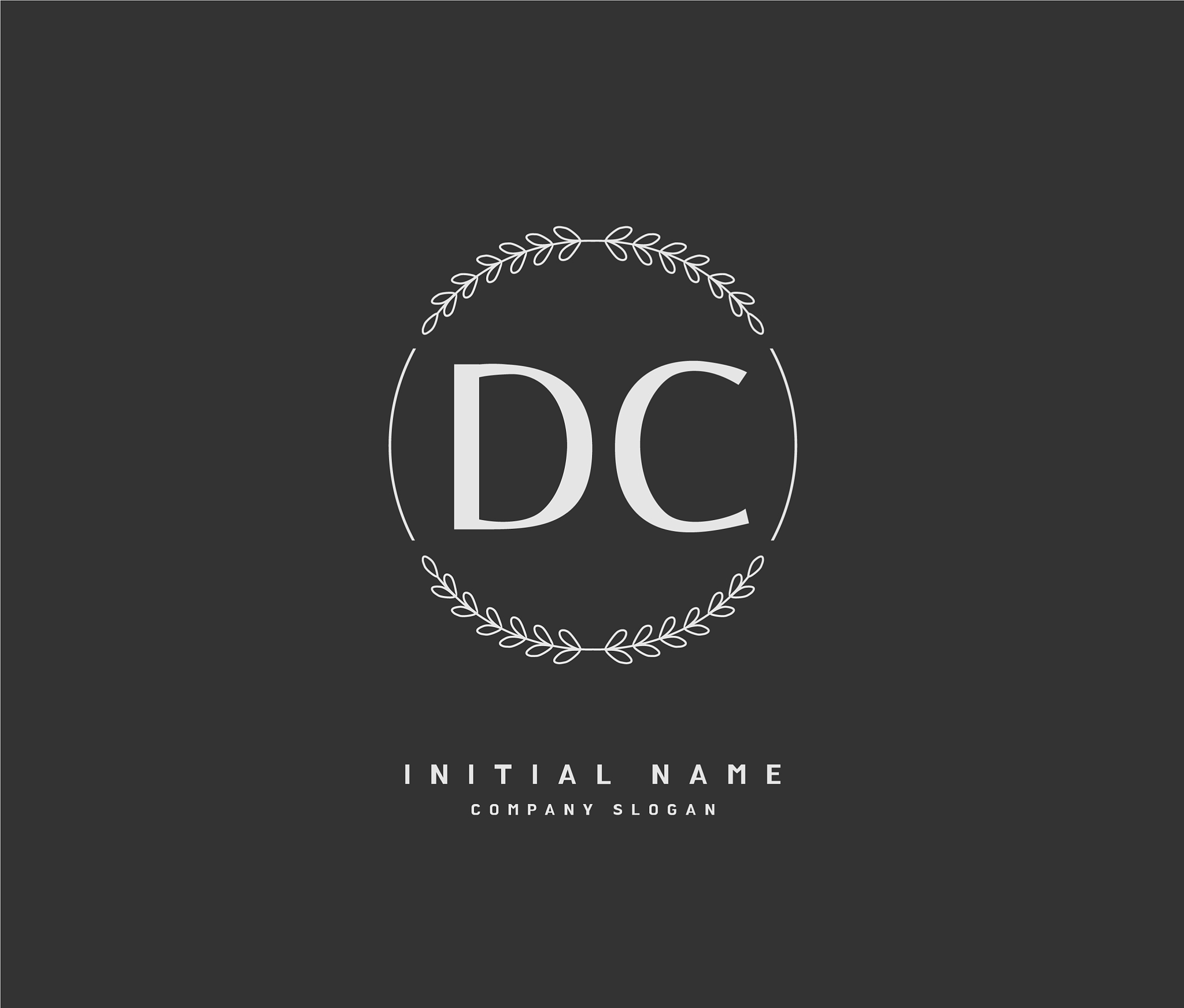 d c dc beauty initial logo handwriting logo of