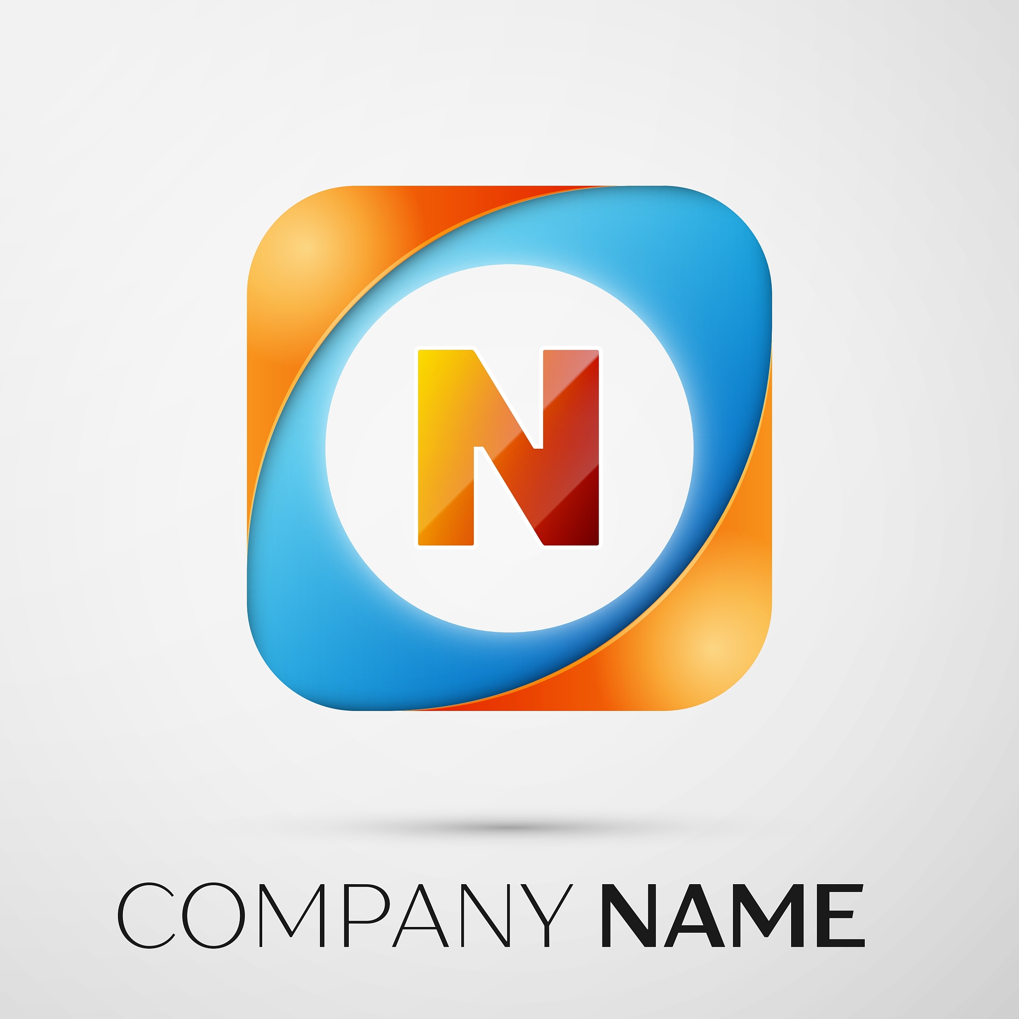 letter n logo symbol in the colorful square on