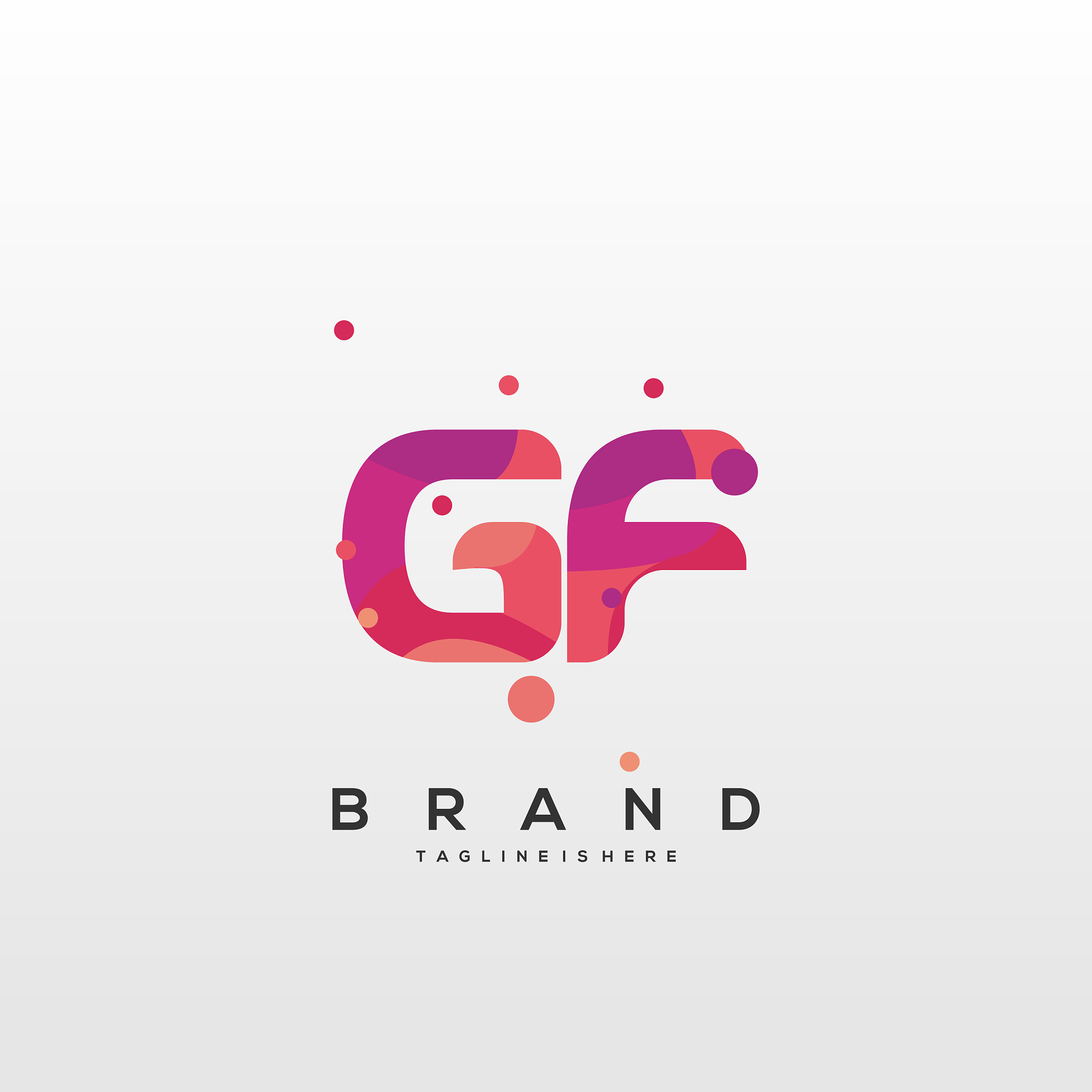 gf initial logo with colorful template