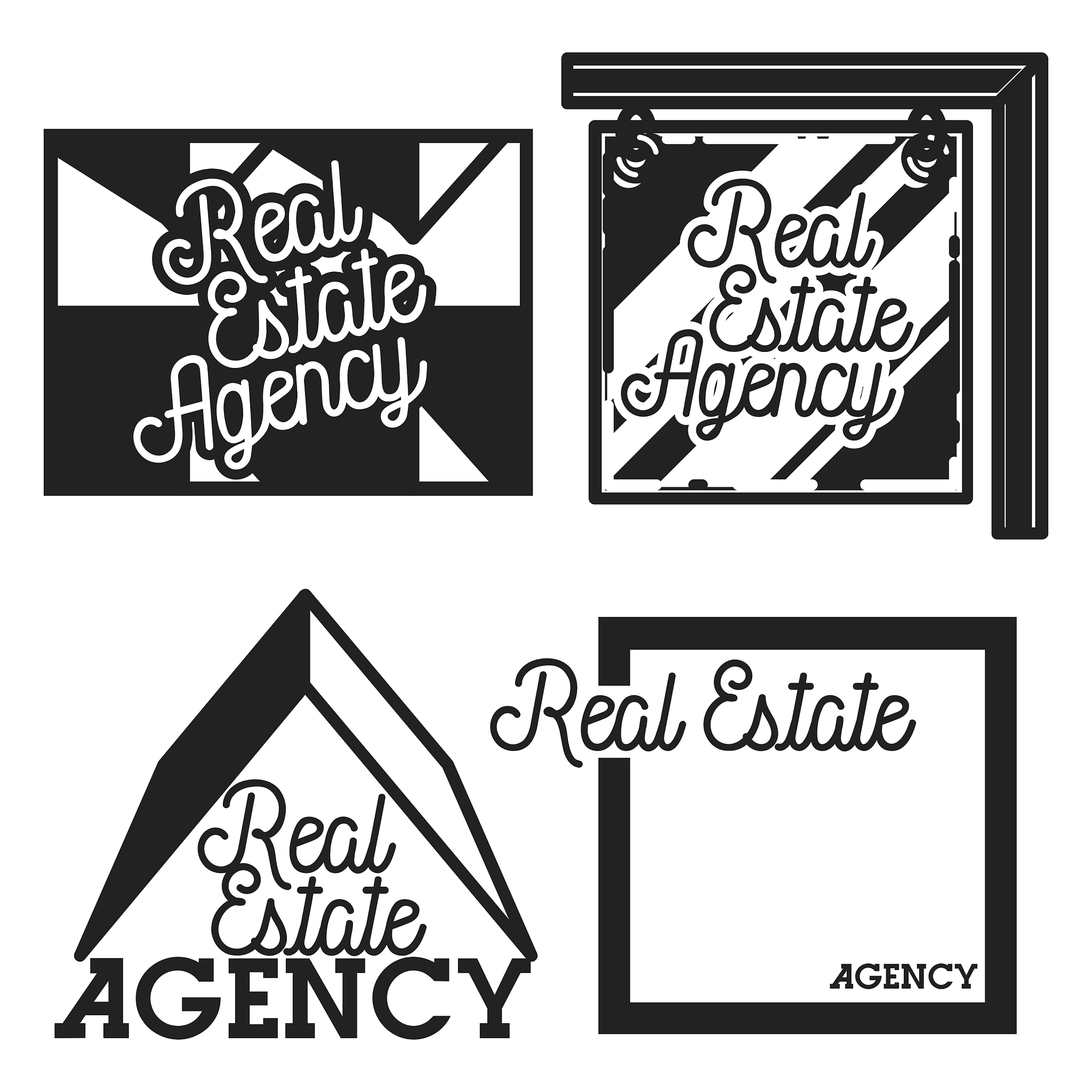 vintage real estate agency emblems