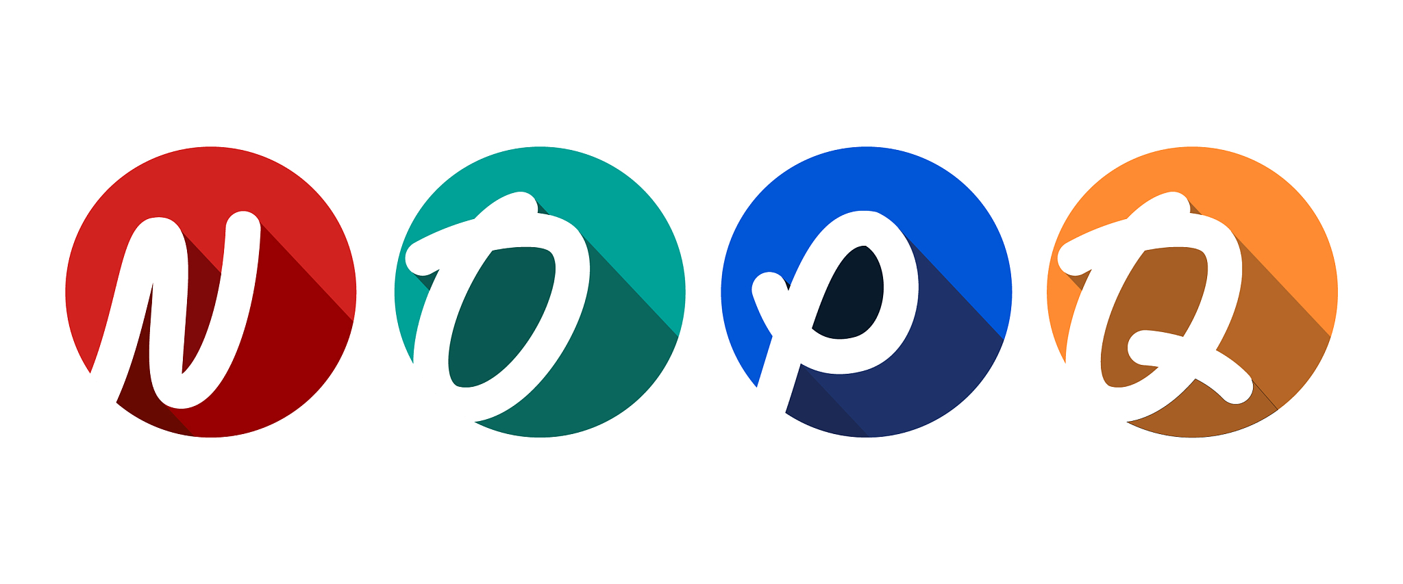 creative capital letters n o p q inscribed in a