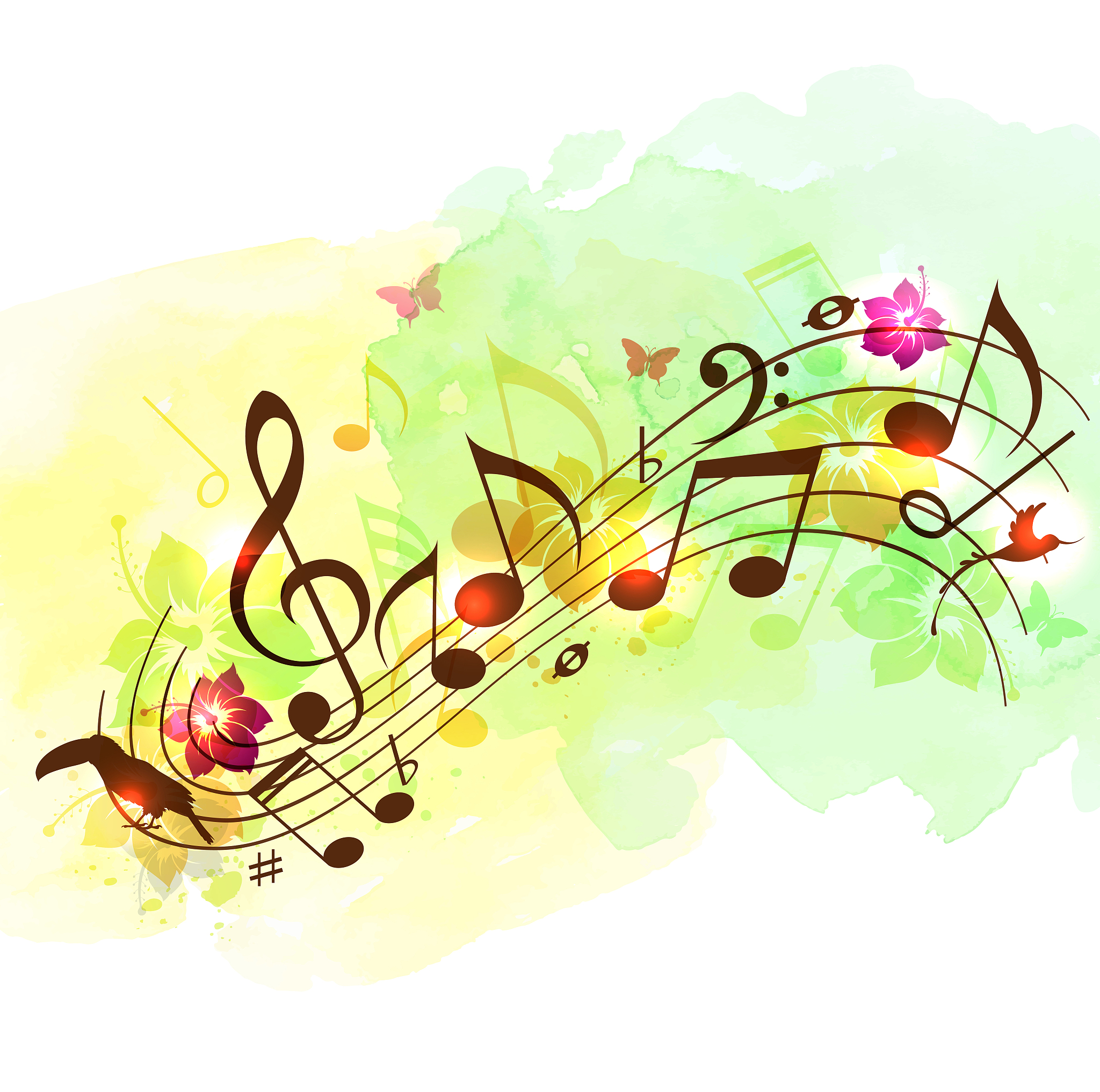 abstract music background with notes