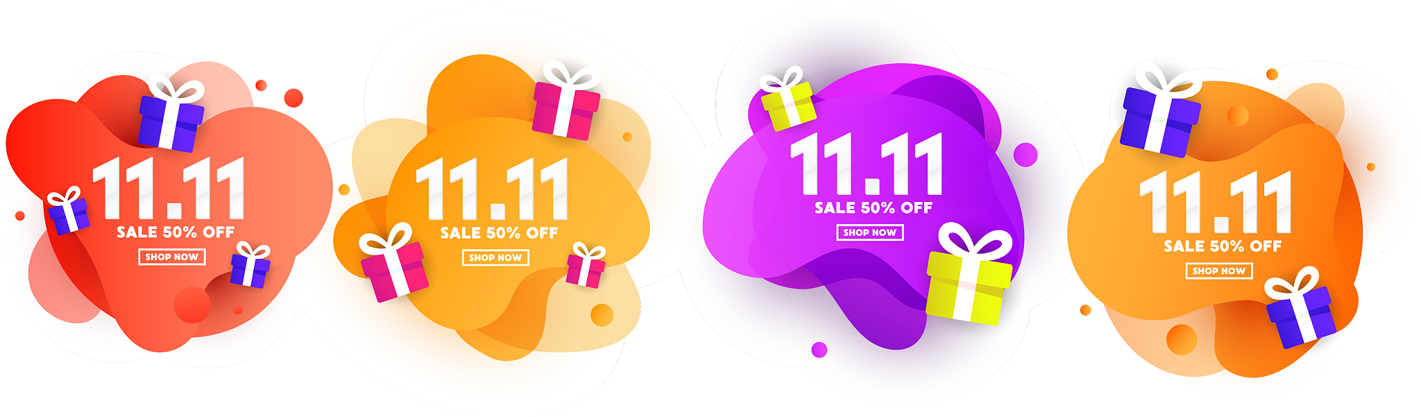 1111 special offer web banner design set with