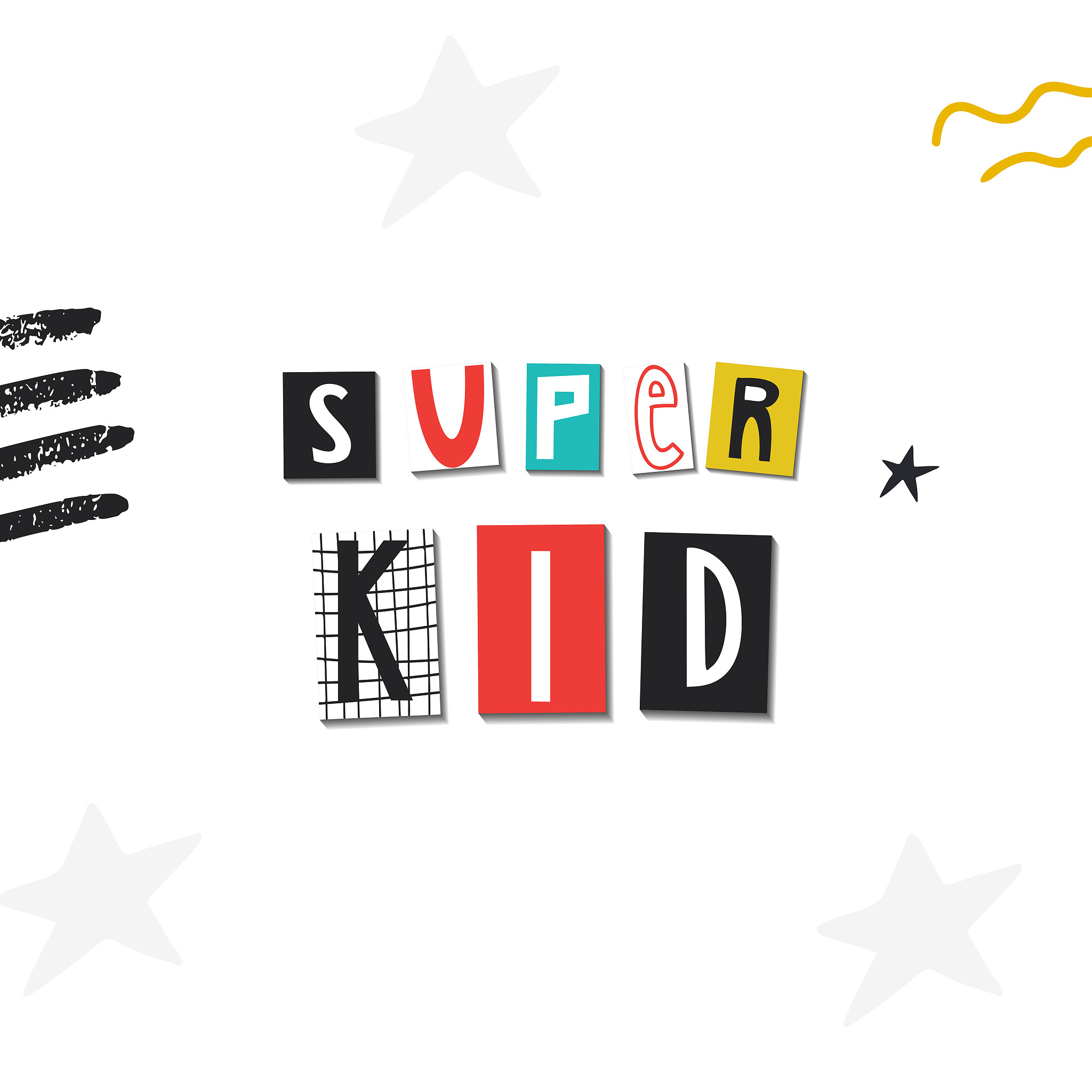 super hero - cute and fun kids lettering. perfect for baby print