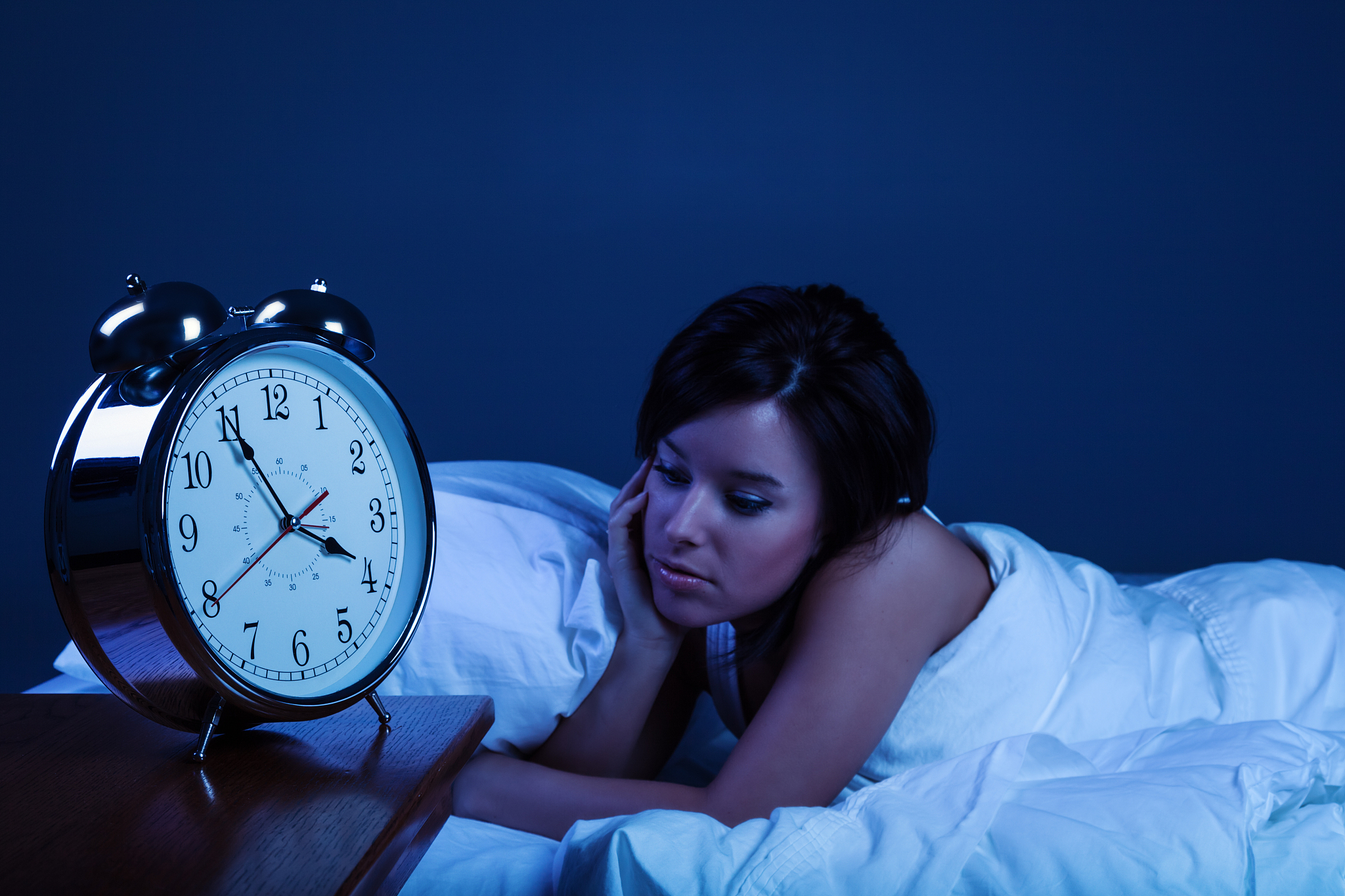 tired woman waking up on monday morning