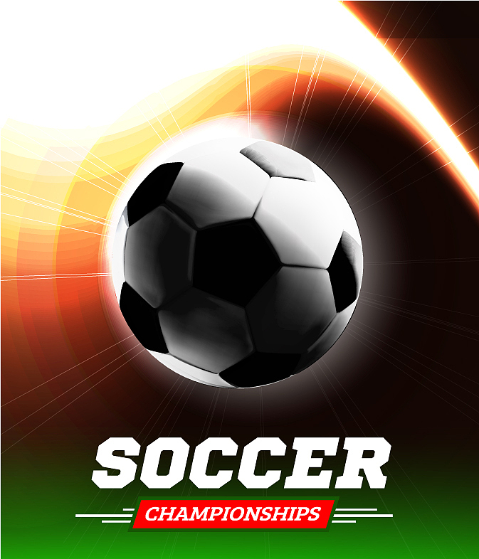 soccer or football ball in the backlight with a