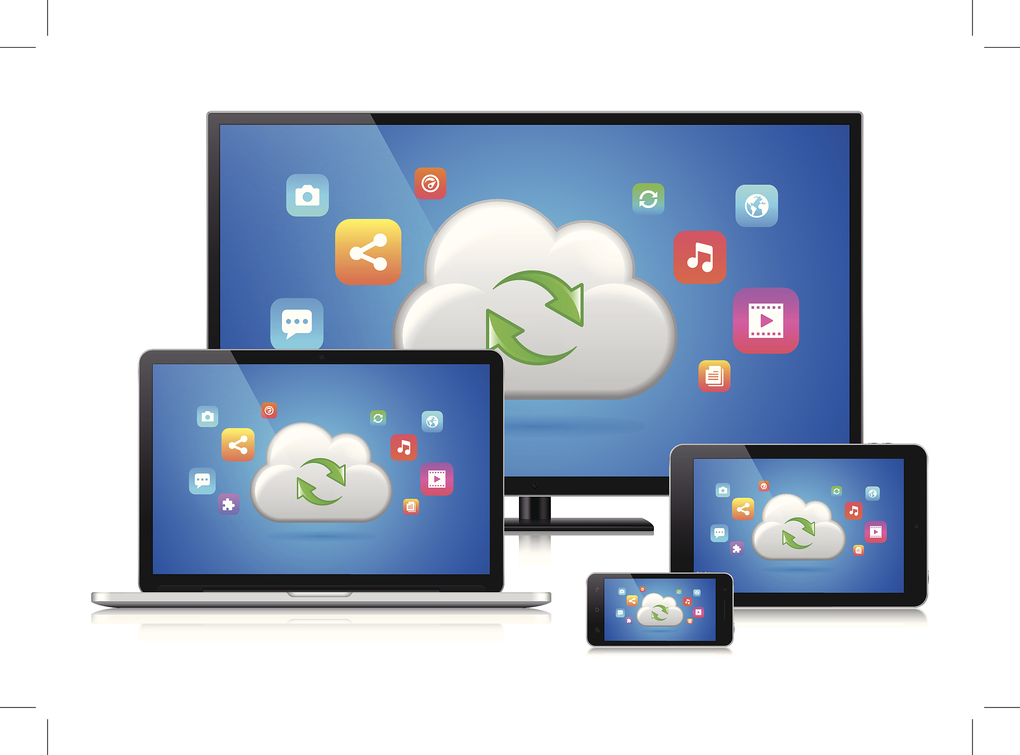 digital devices & cloud computing (vector)