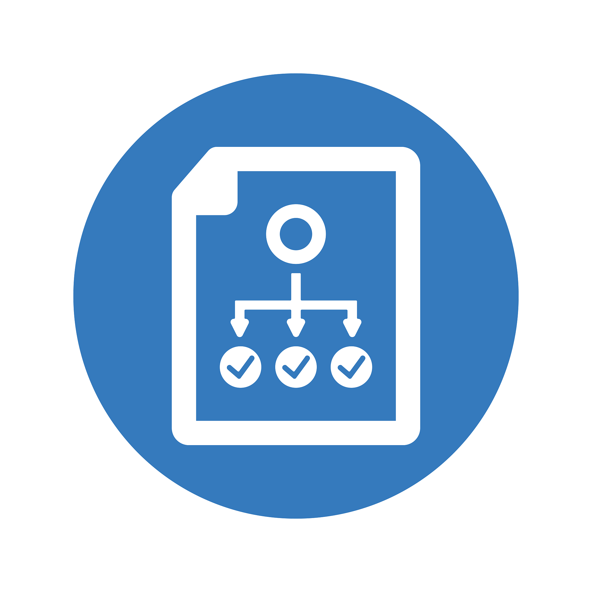 management strategy blue icon, planning, workflow structure