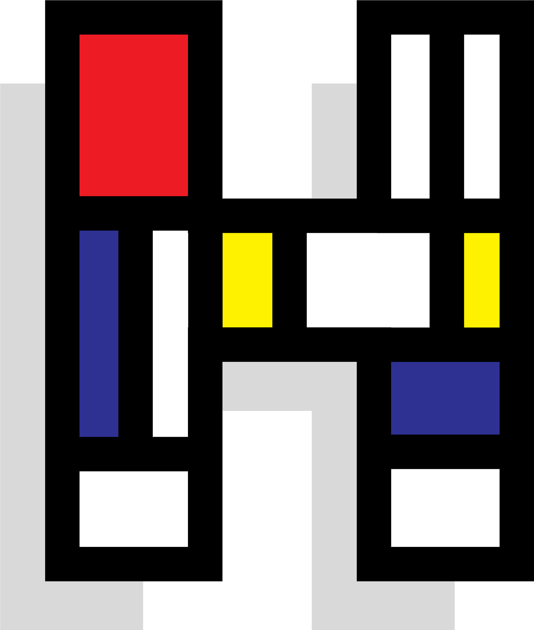 letter mondrian retro design <strong>h</strong>