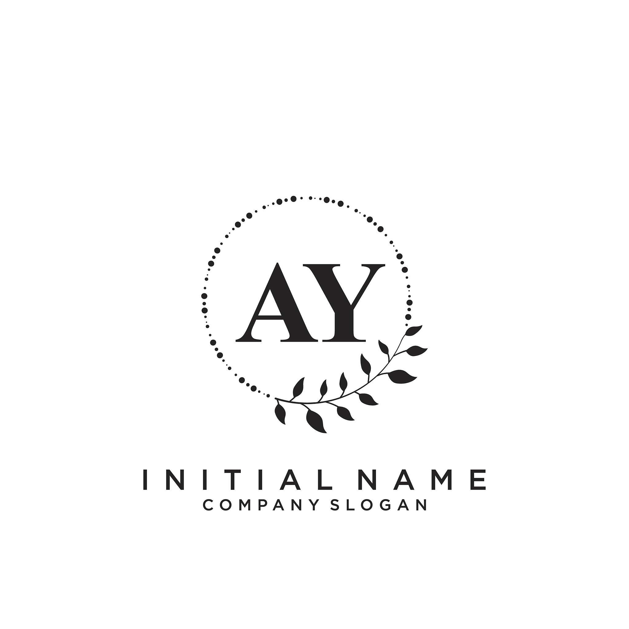 ay initial handwriting logo design